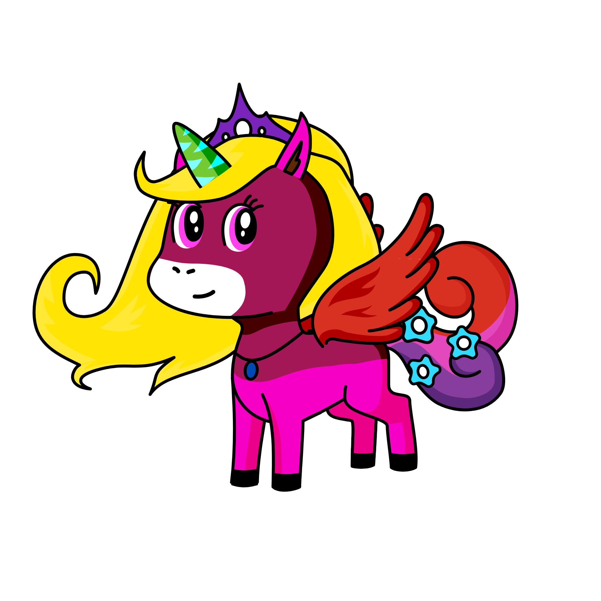 Maroon Sonja Bea, the unicorn