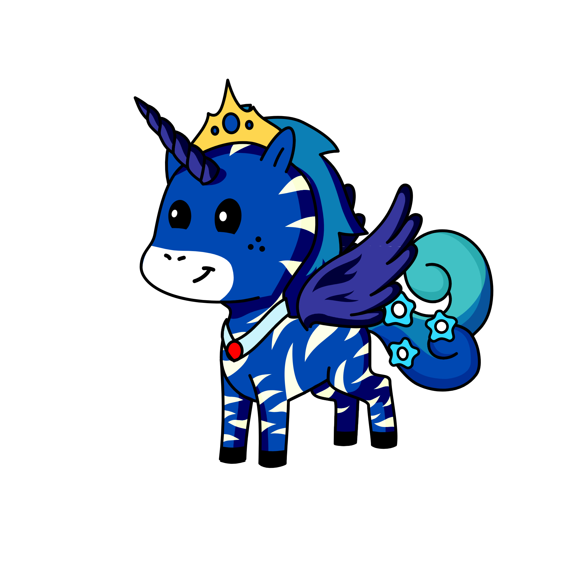 Royal Blue, the unicorn