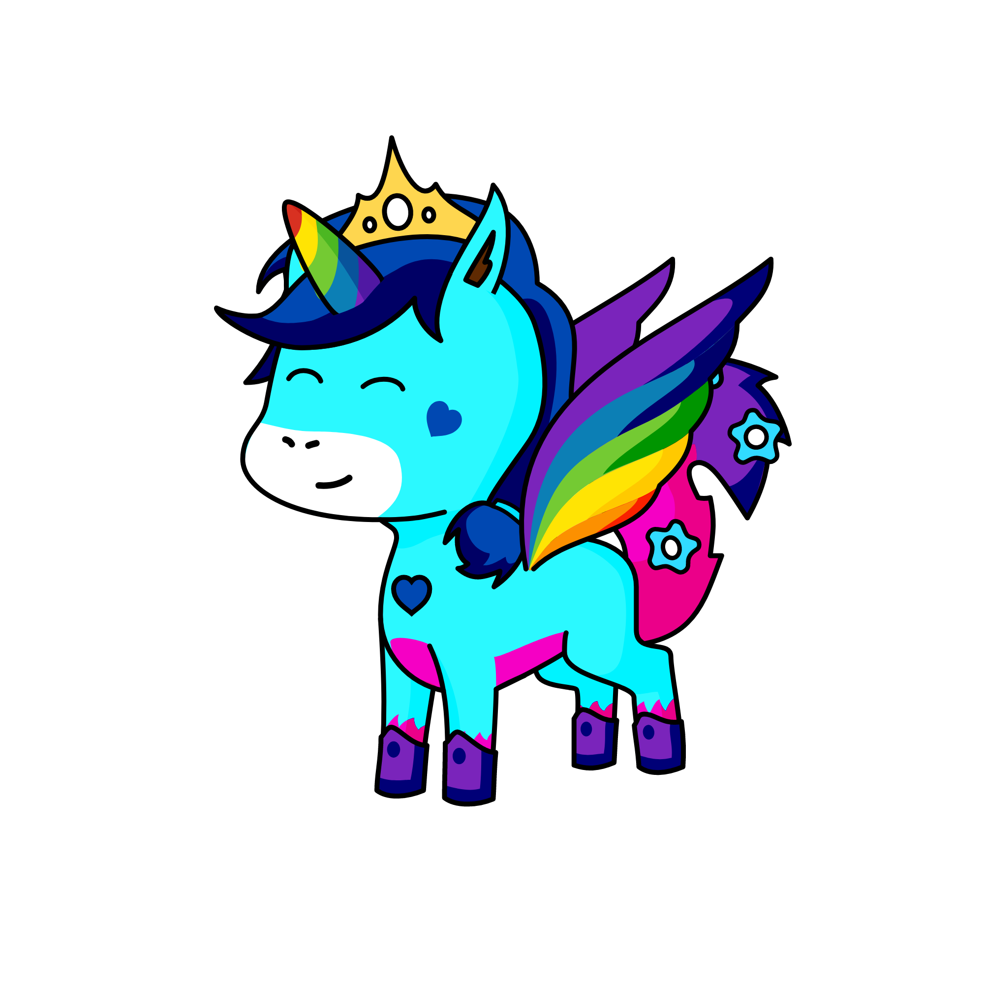 Blue Rainbow, the unicorn