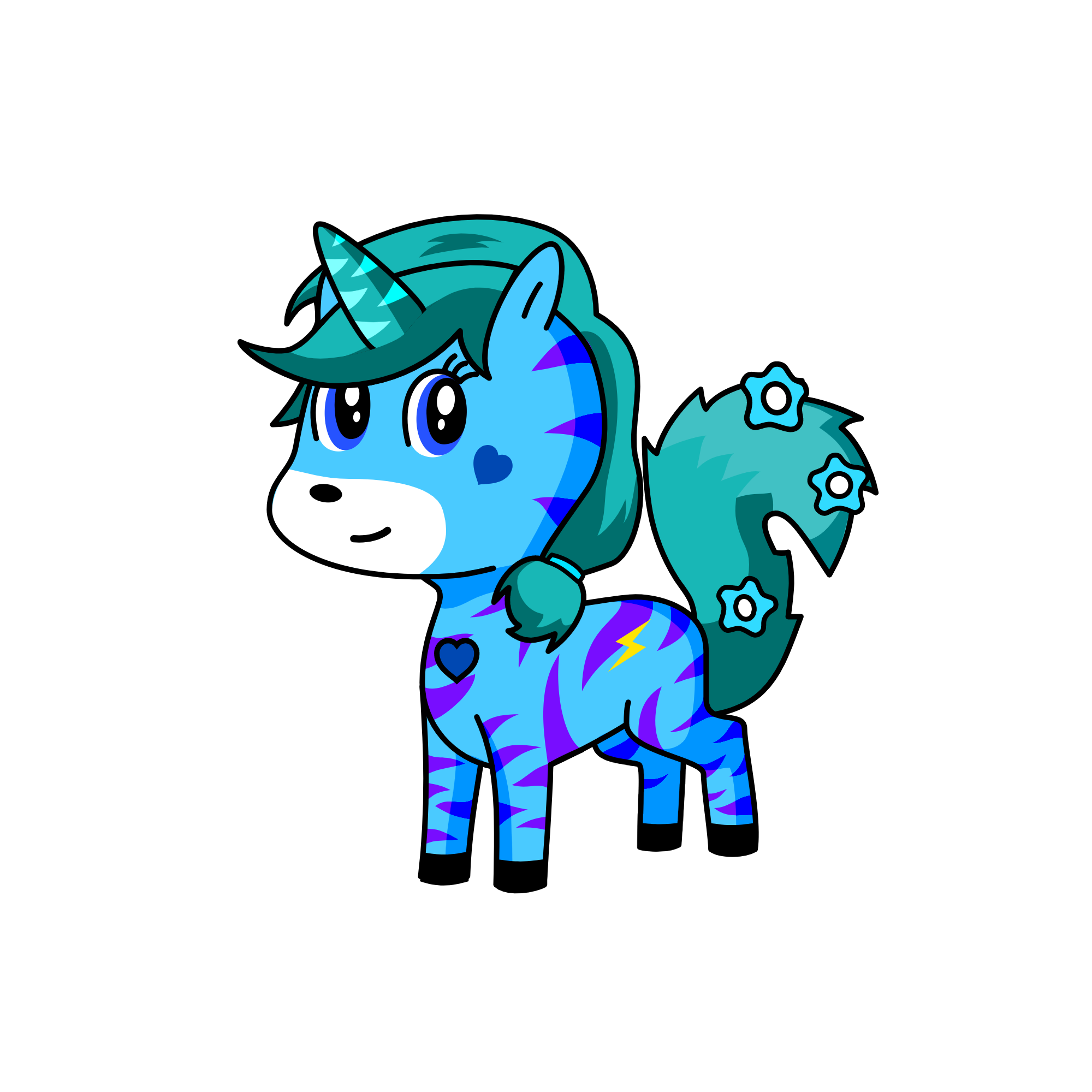blue, the unicorn