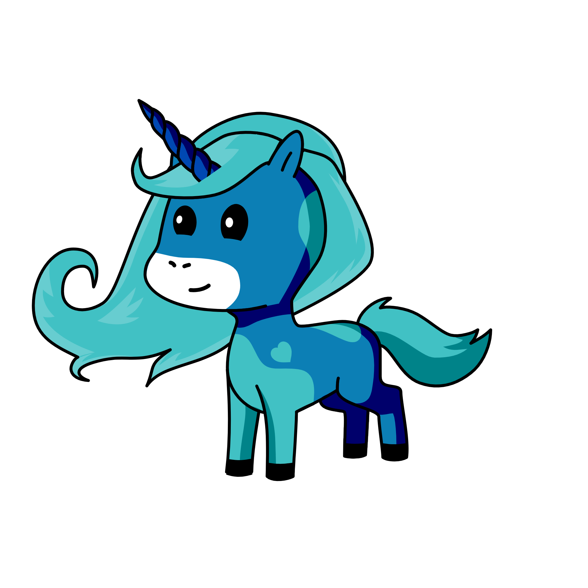 Blue, the unicorn