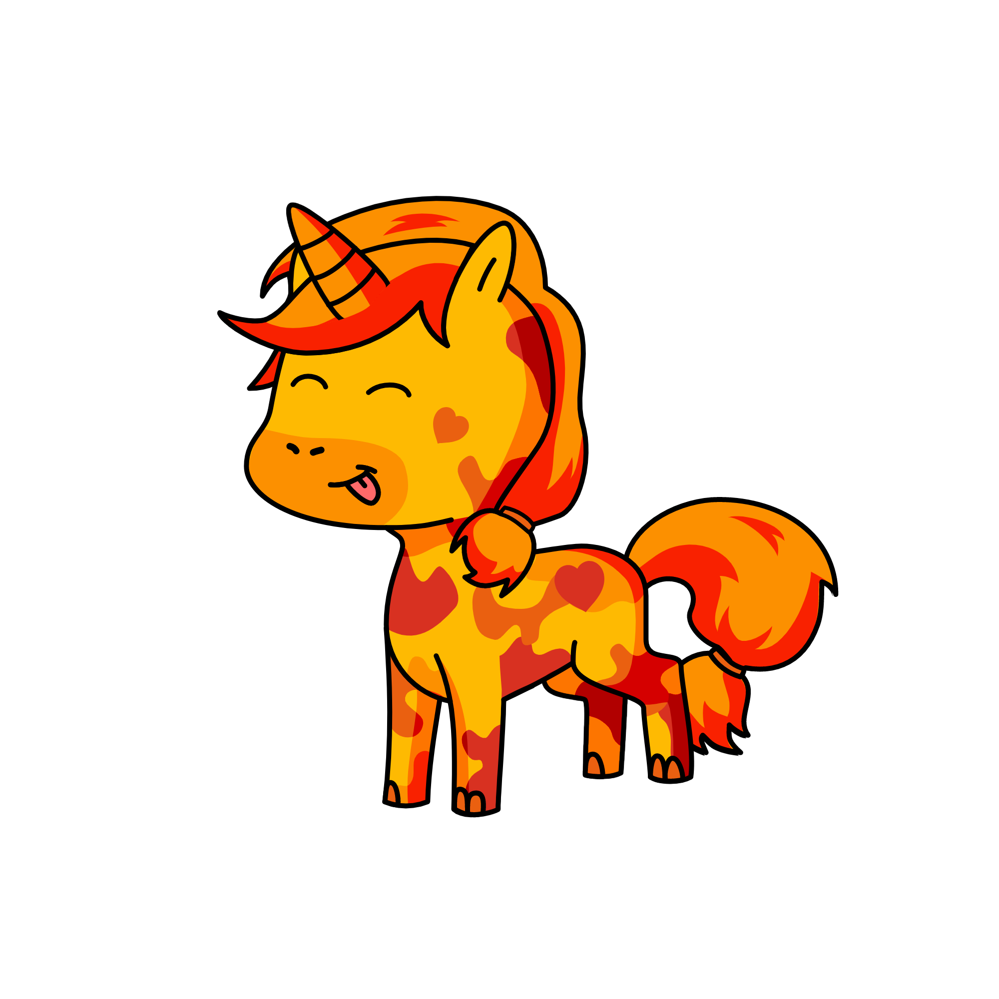 orange, the unicorn