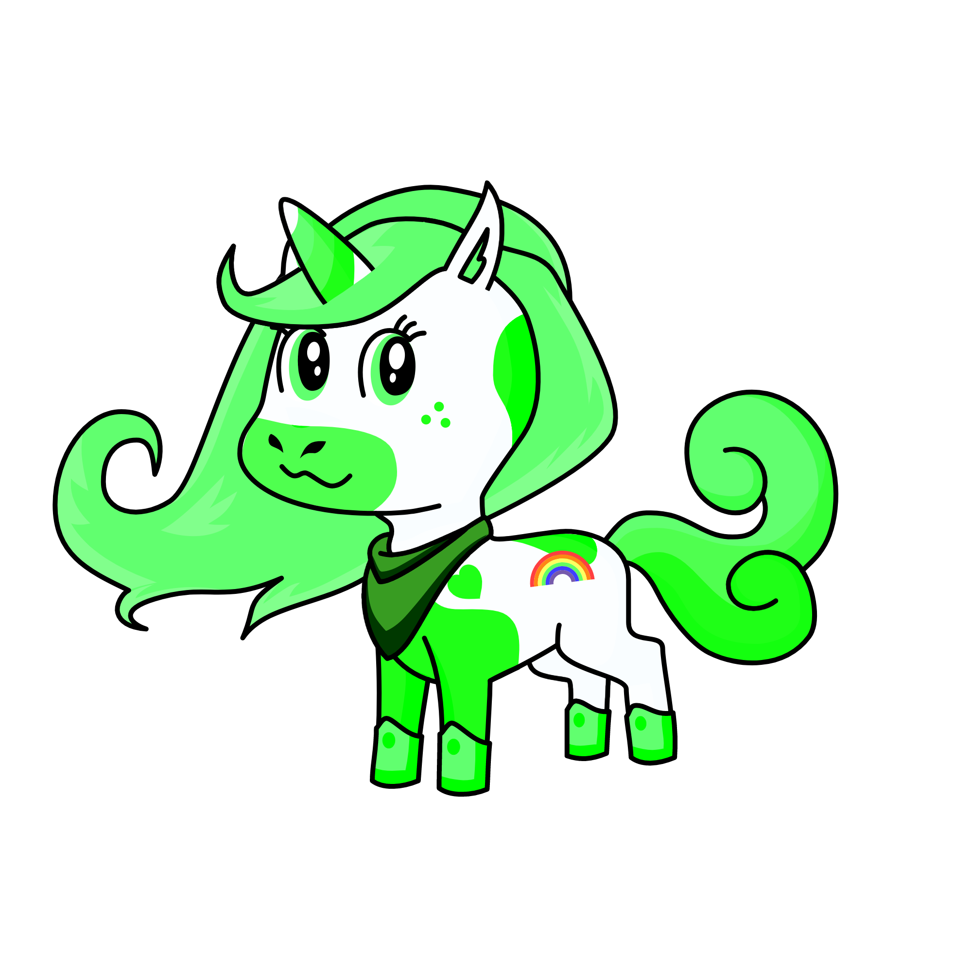 green apple, the unicorn