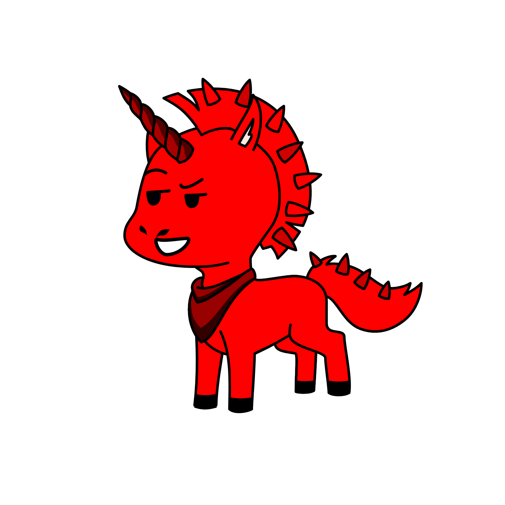 red, the unicorn
