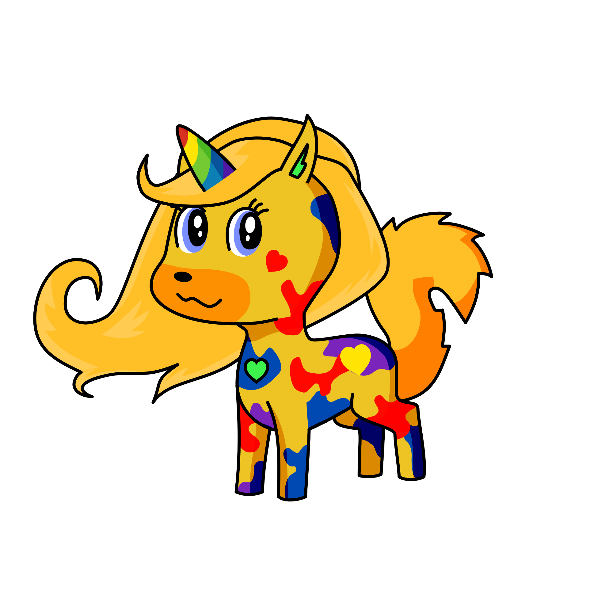 rainbow barbie, the unicorn