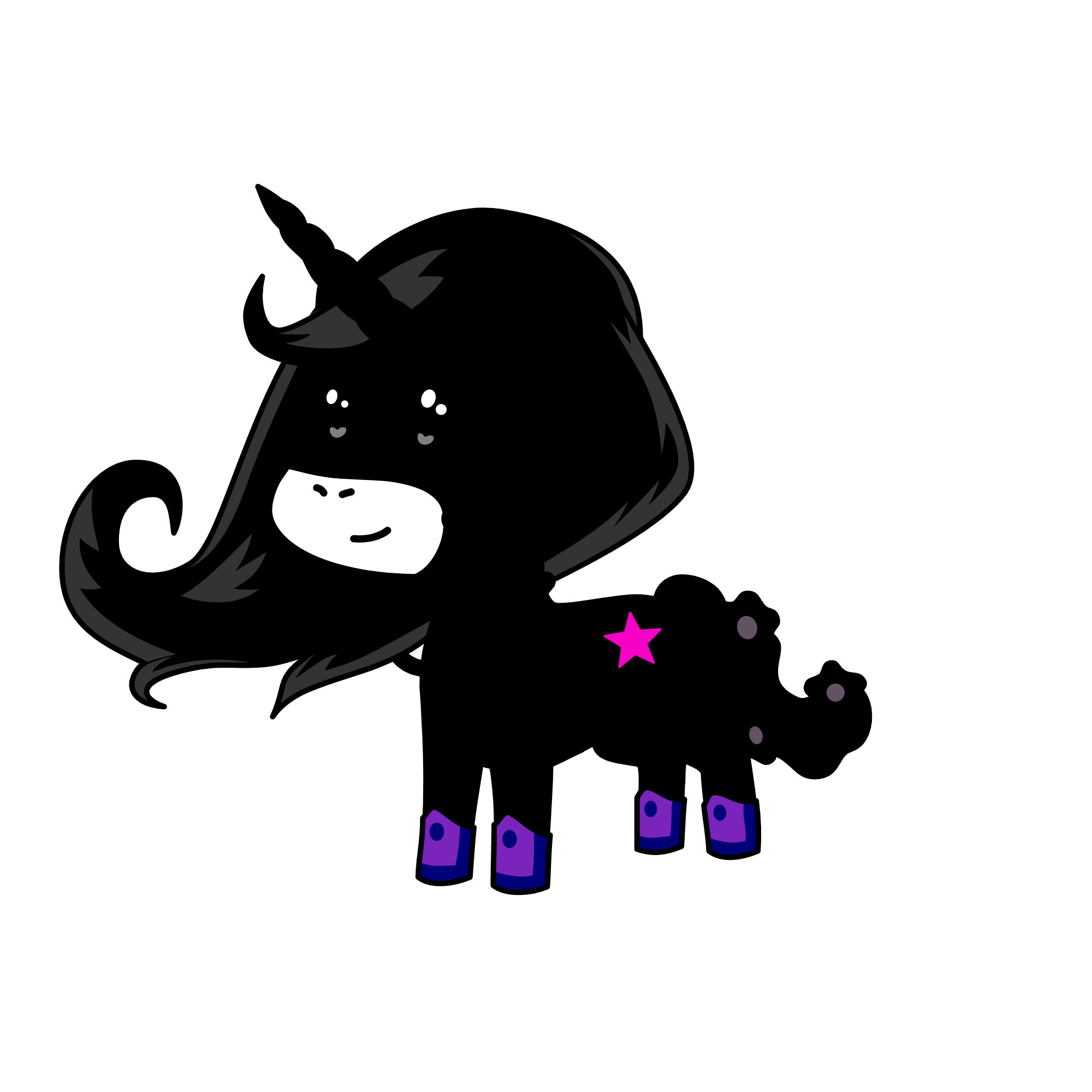 Blacky, the unicorn