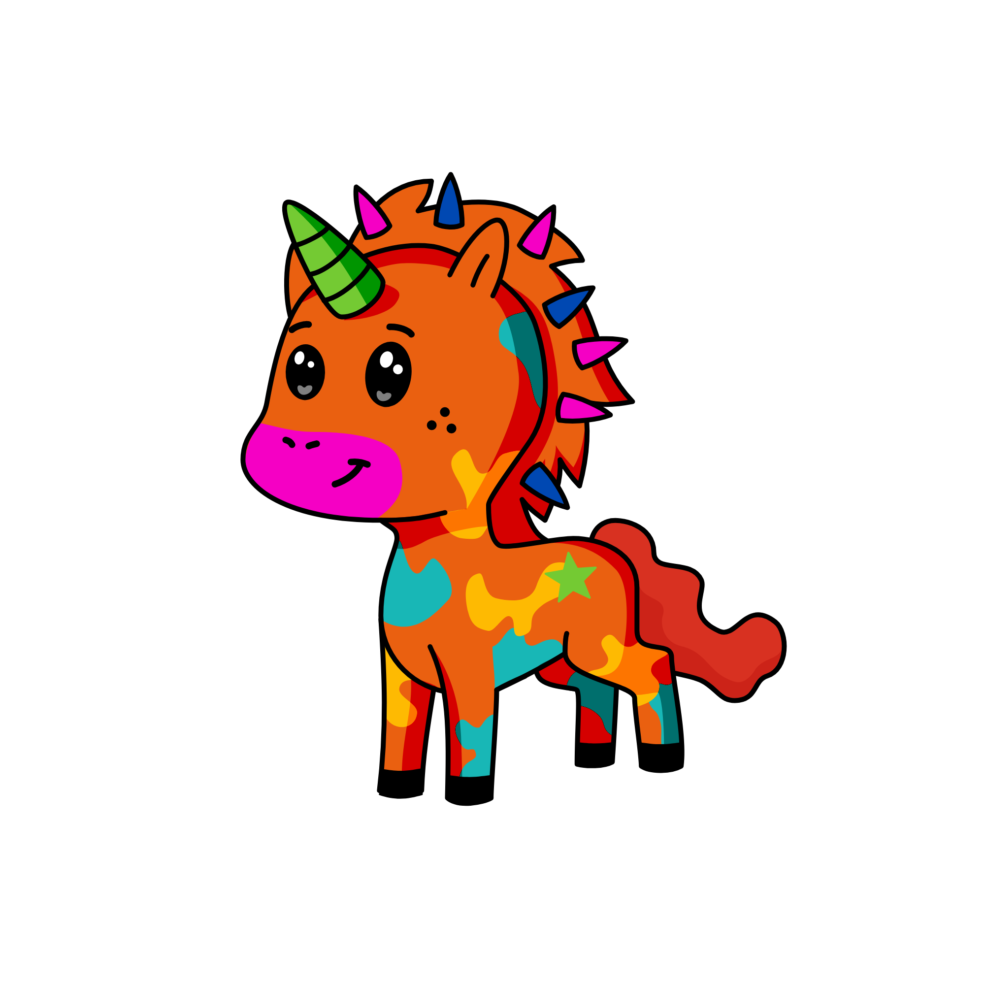 colorful girl!, the unicorn