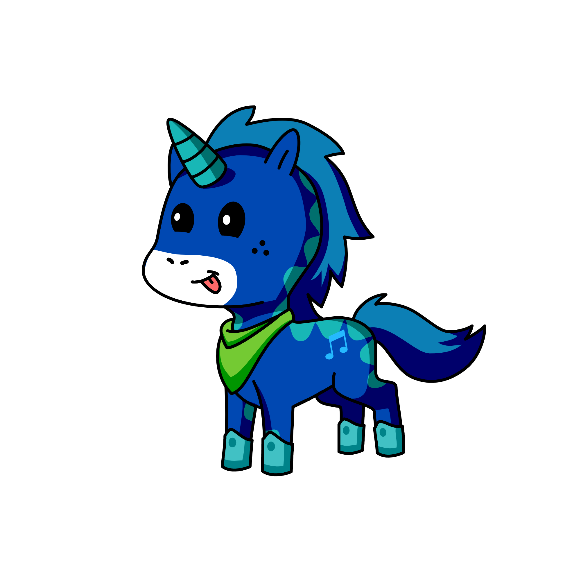 blue, the unicorn