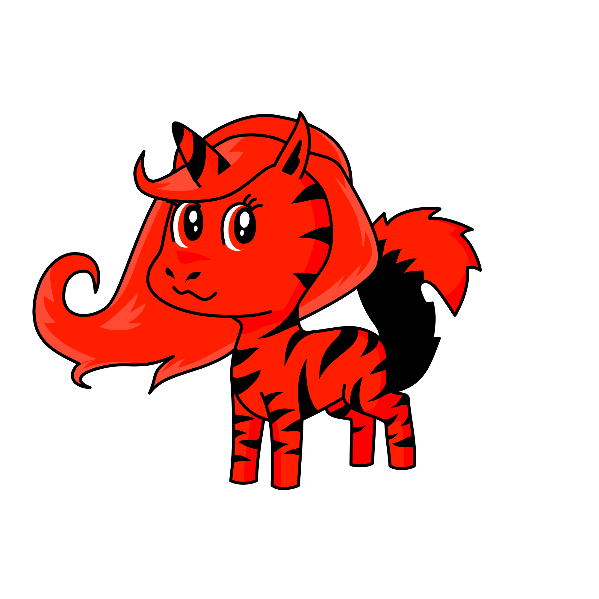 red black, the unicorn