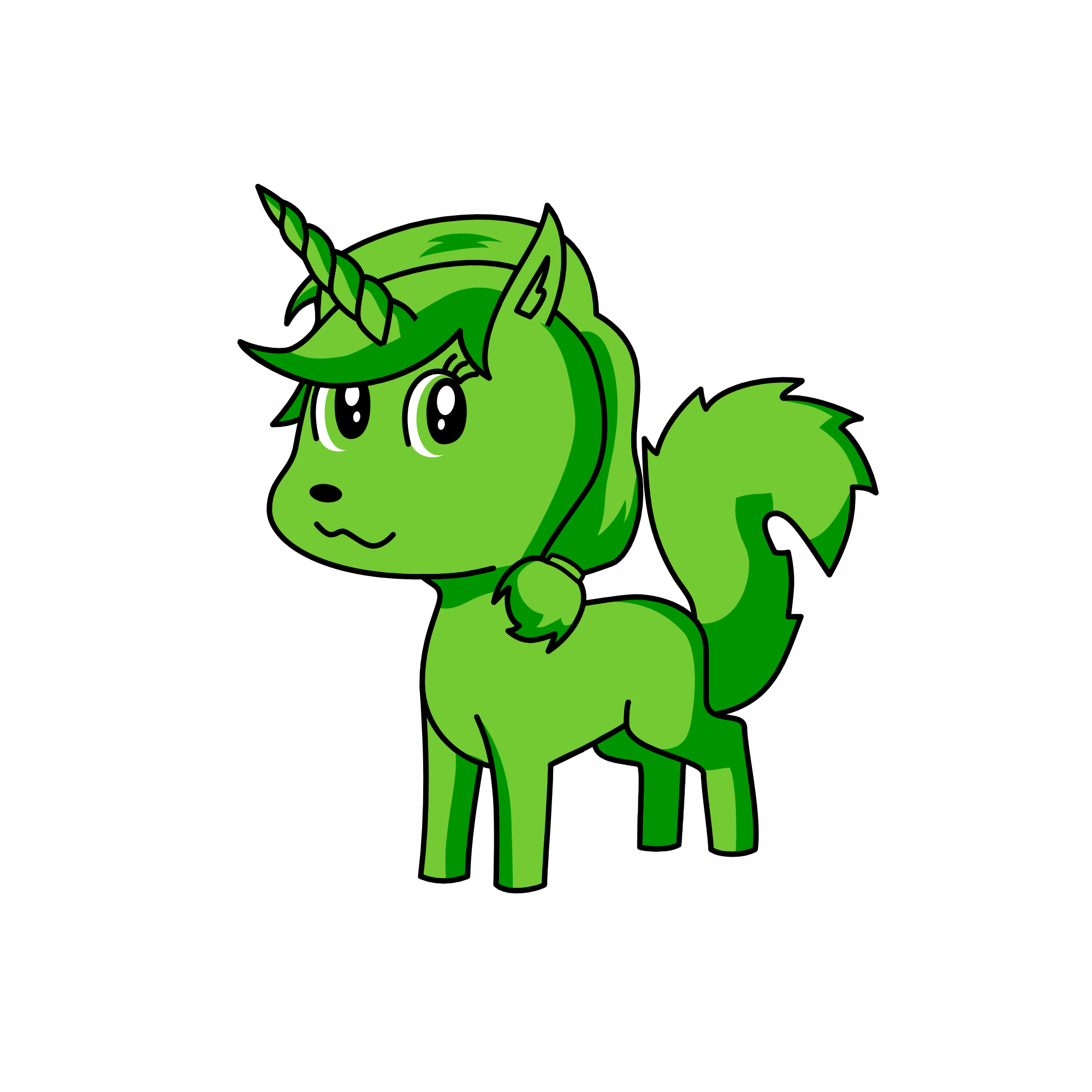 green, the unicorn