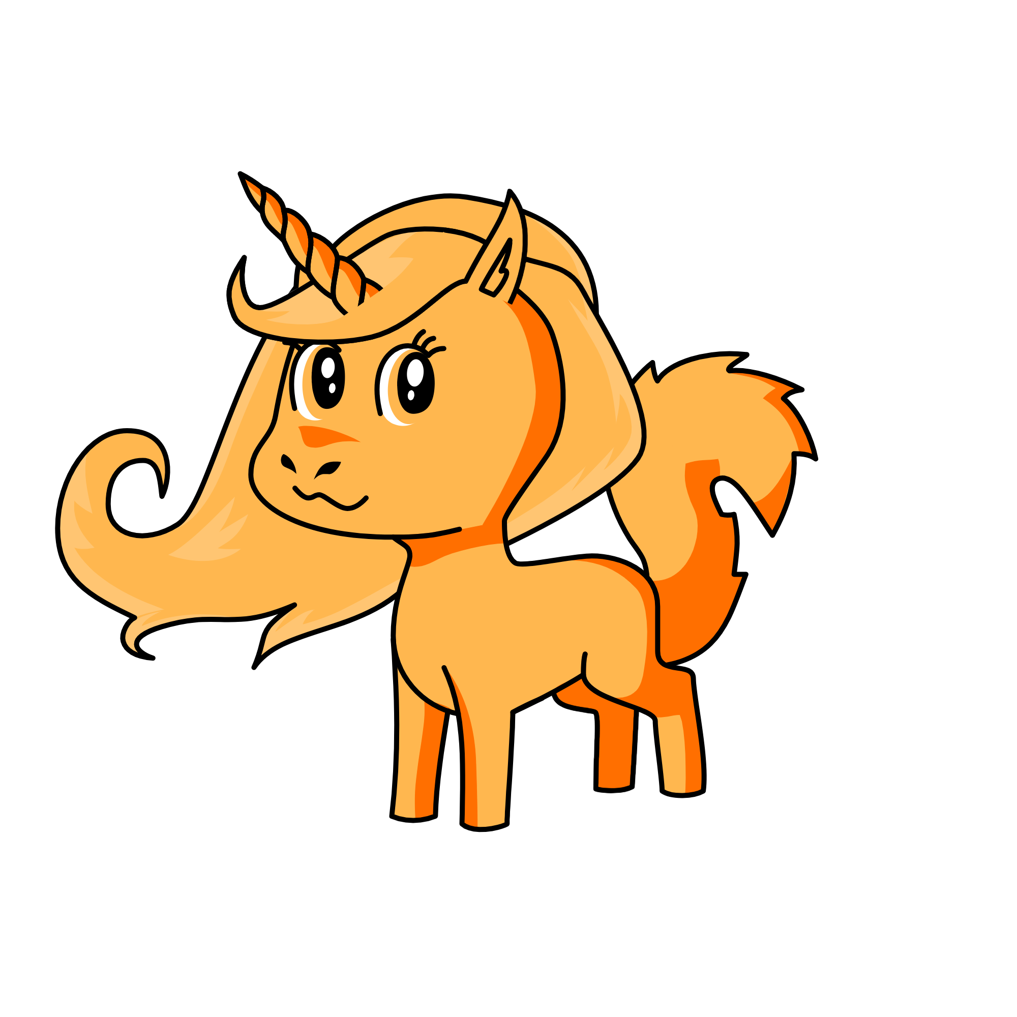 orange, the unicorn