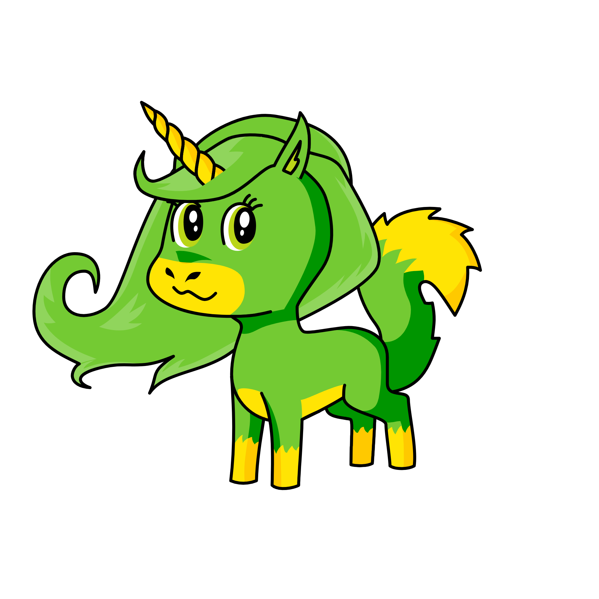 greenyellow dragon, the unicorn