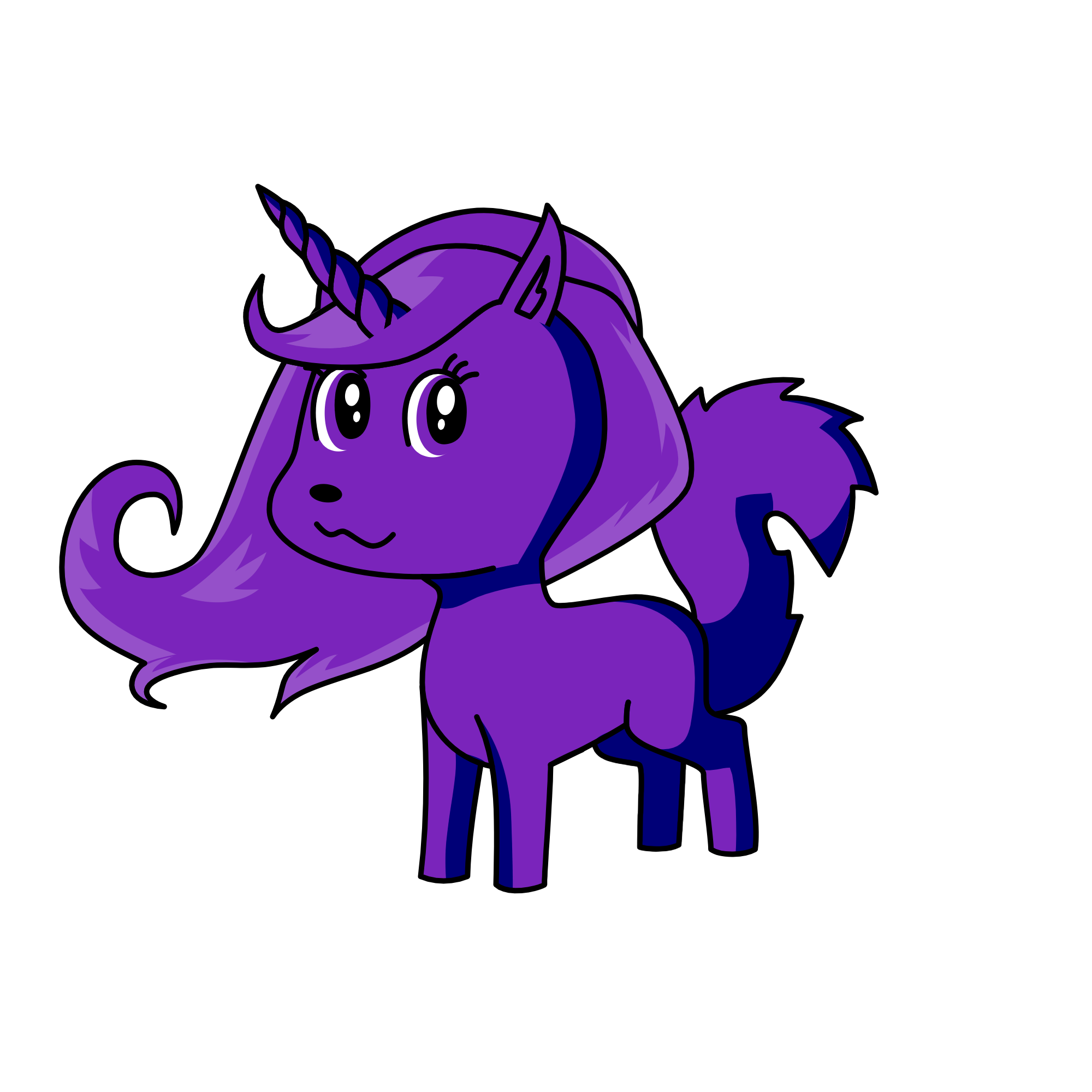 dark purple, the unicorn
