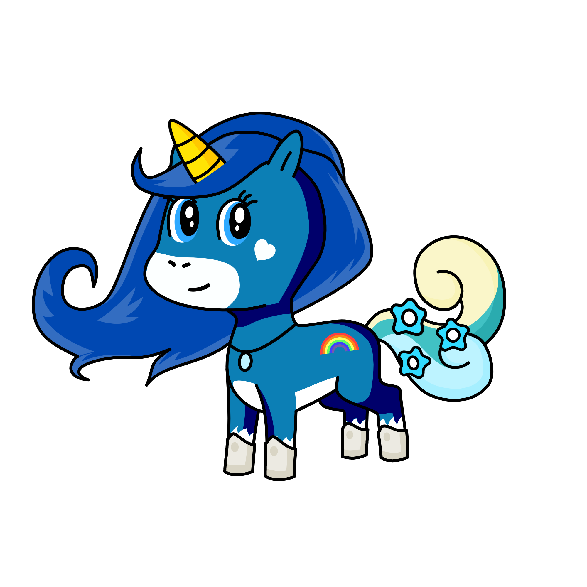 Blue Queen, the unicorn