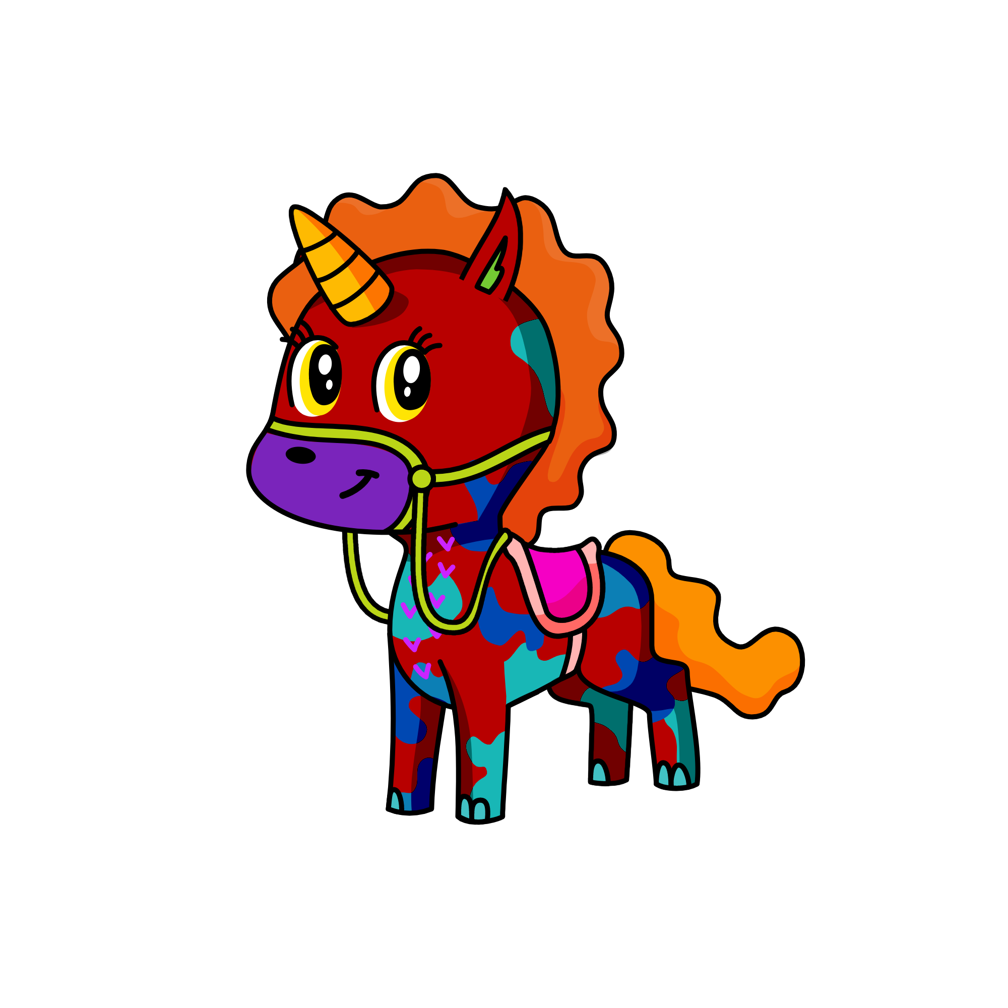 rainbow explosion, the unicorn