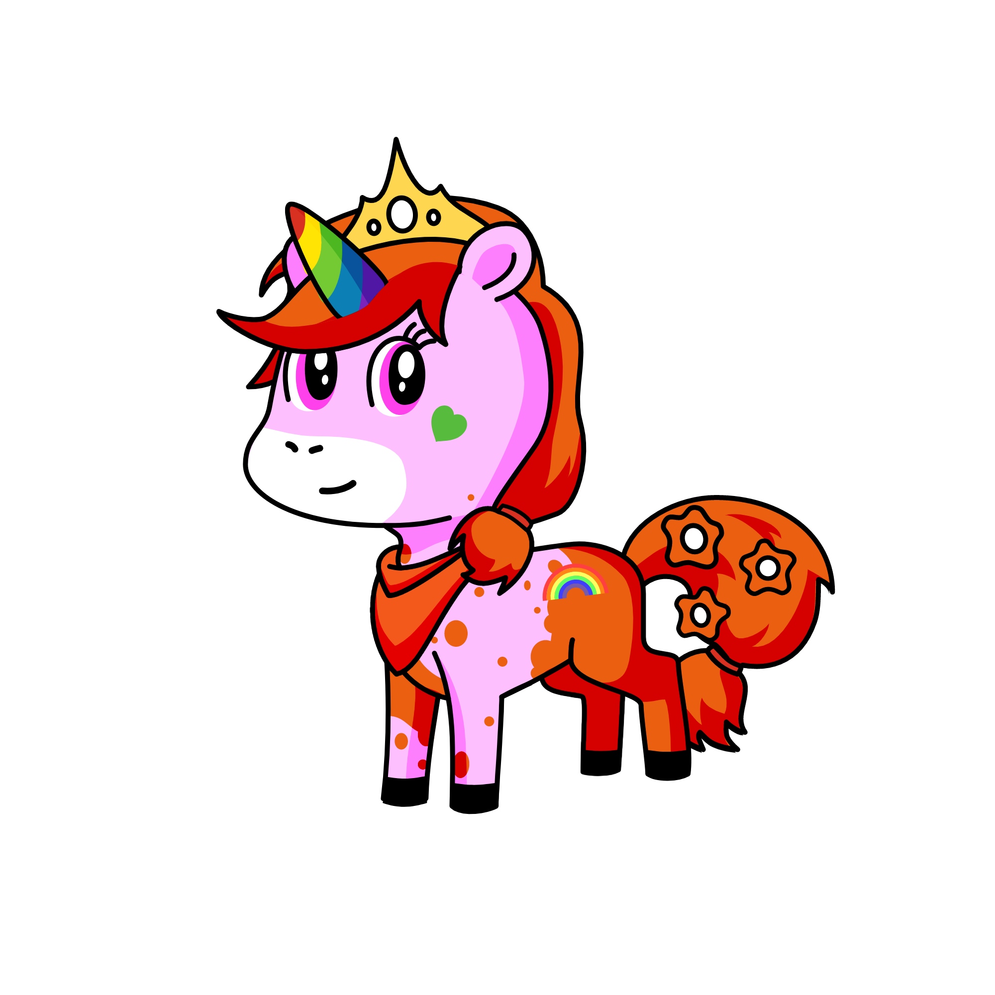 orange, the unicorn