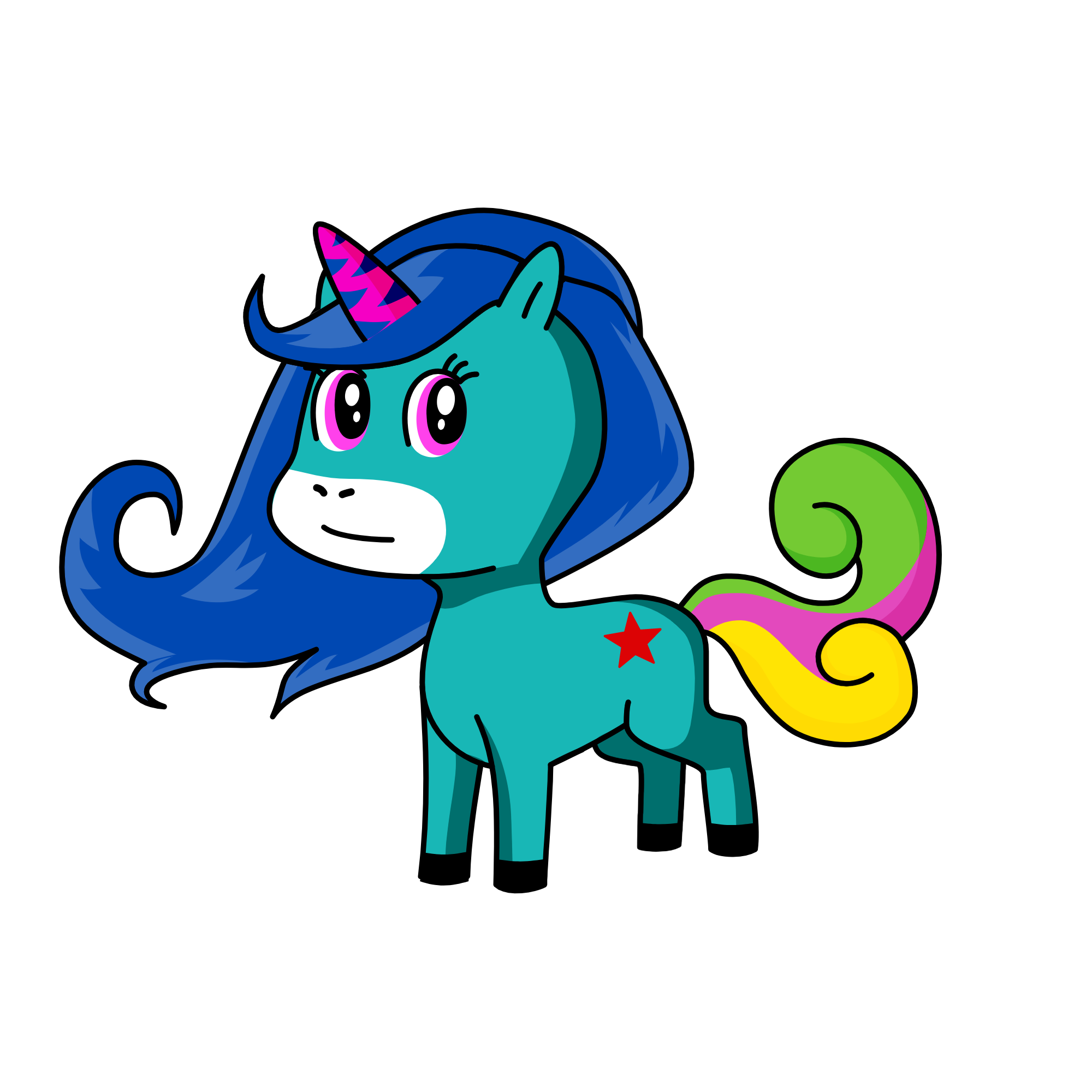 PRINCESS BLUE, the unicorn