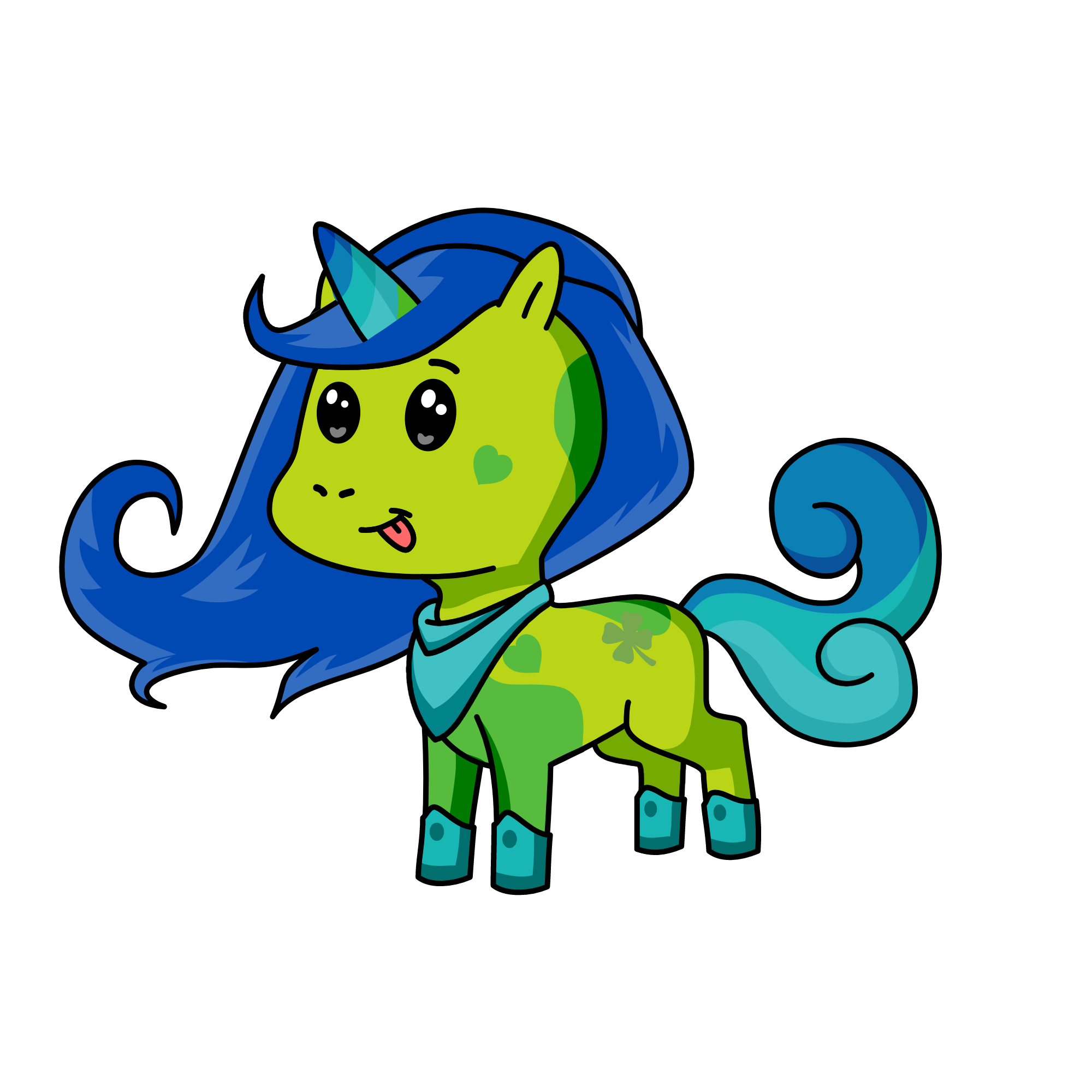 azul verde, the unicorn