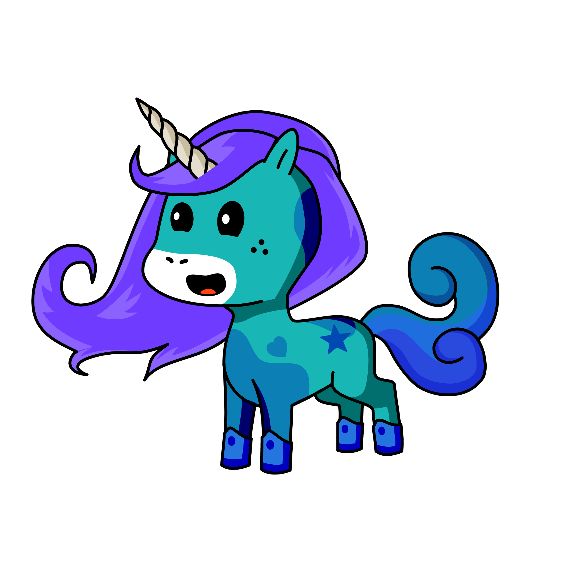 BLUE, the unicorn