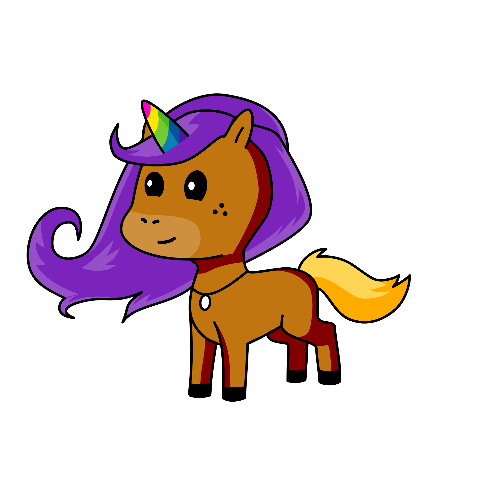 Majestic purple, the unicorn