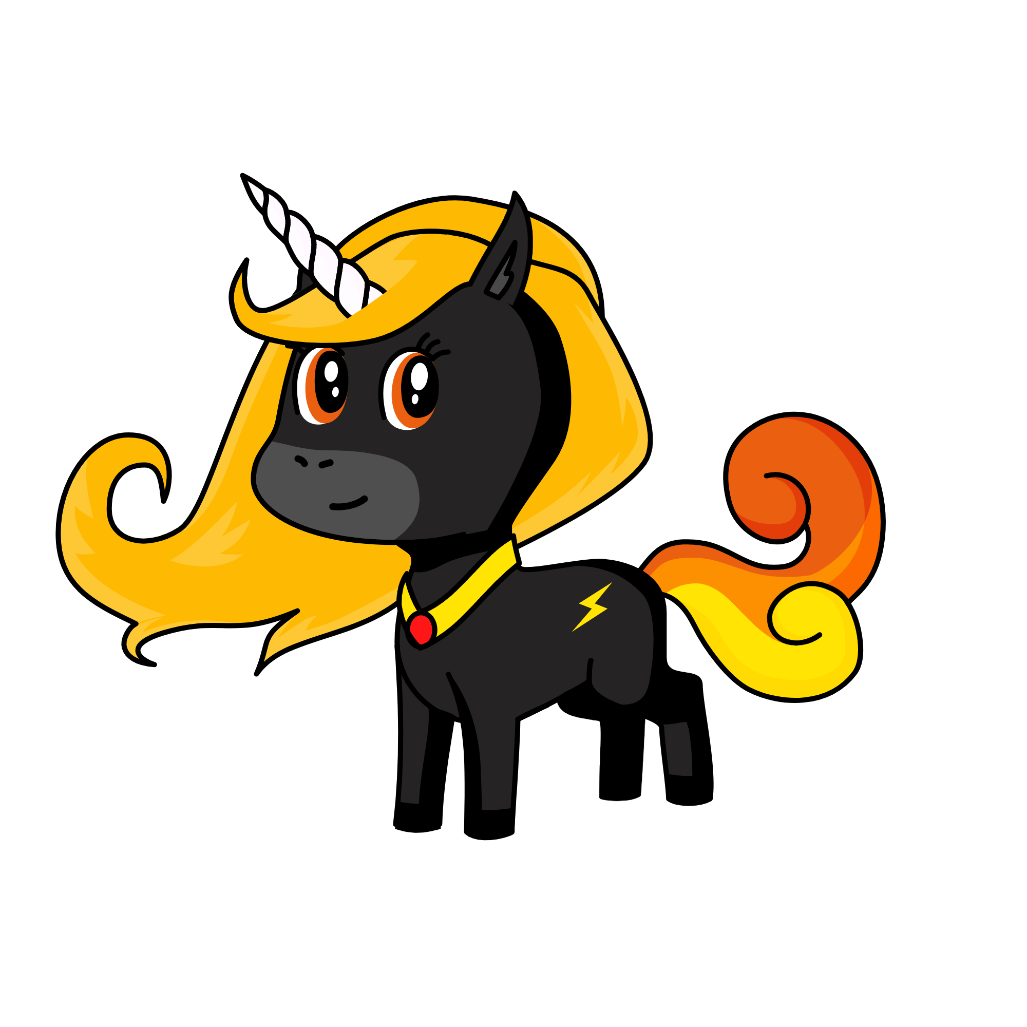 Sunset, the unicorn