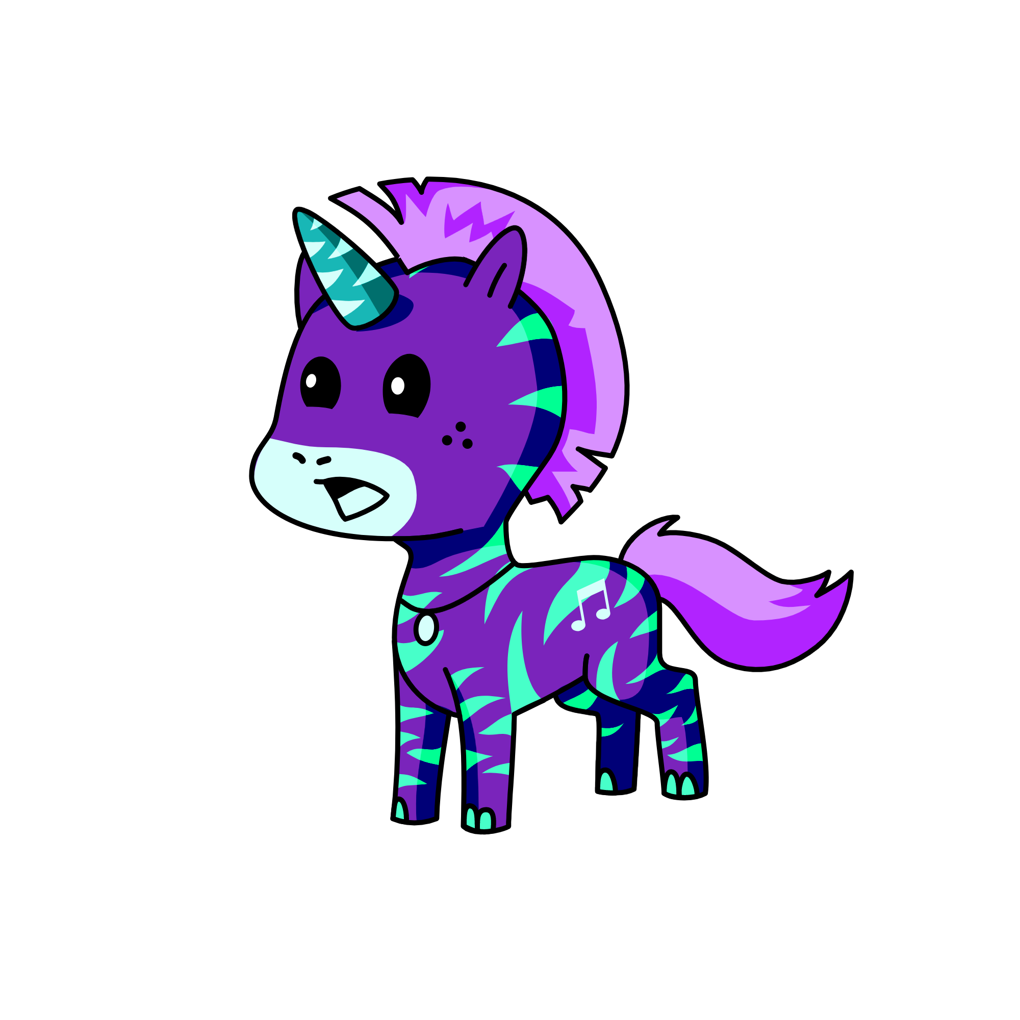 The Teal Terror, the unicorn