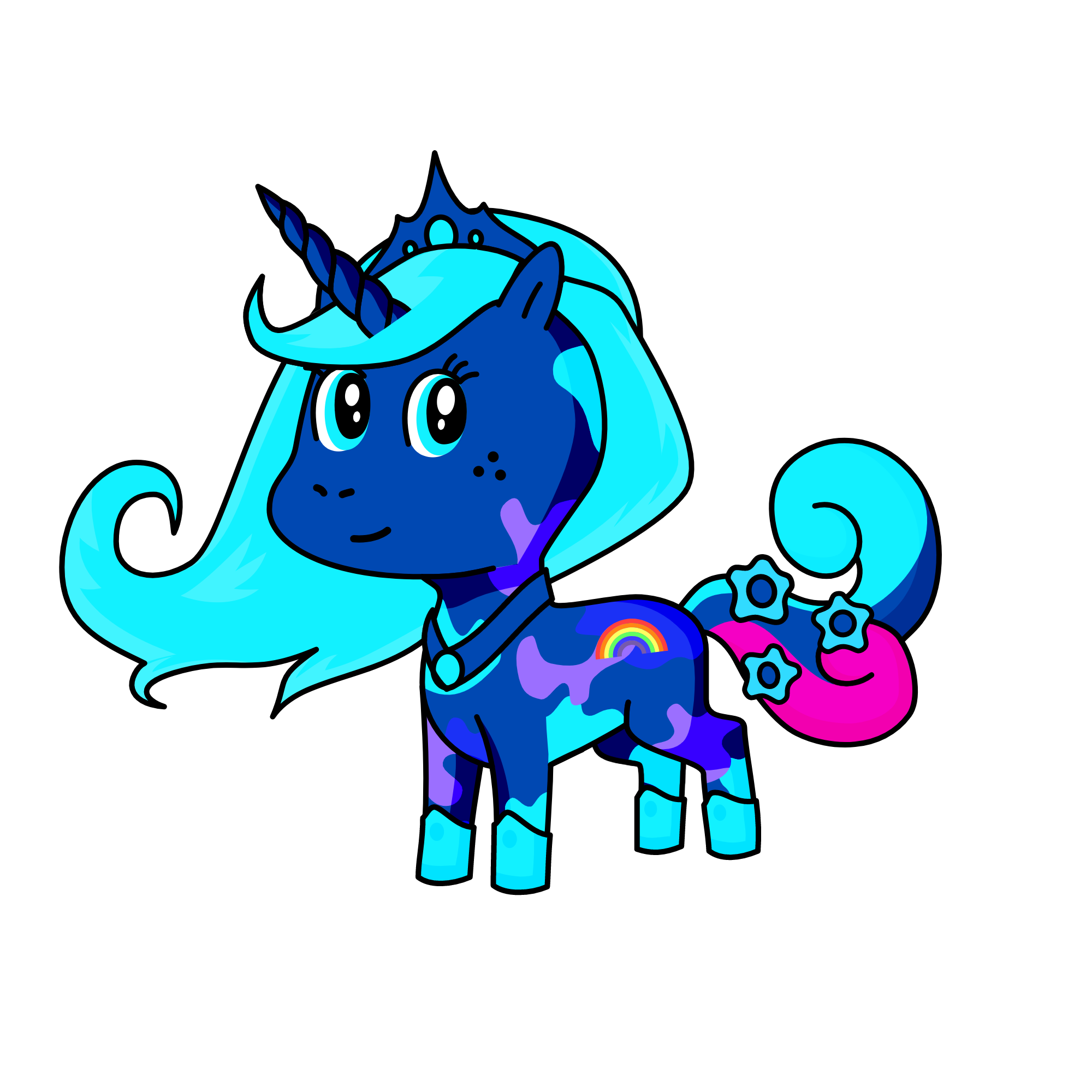 blue queen, the unicorn