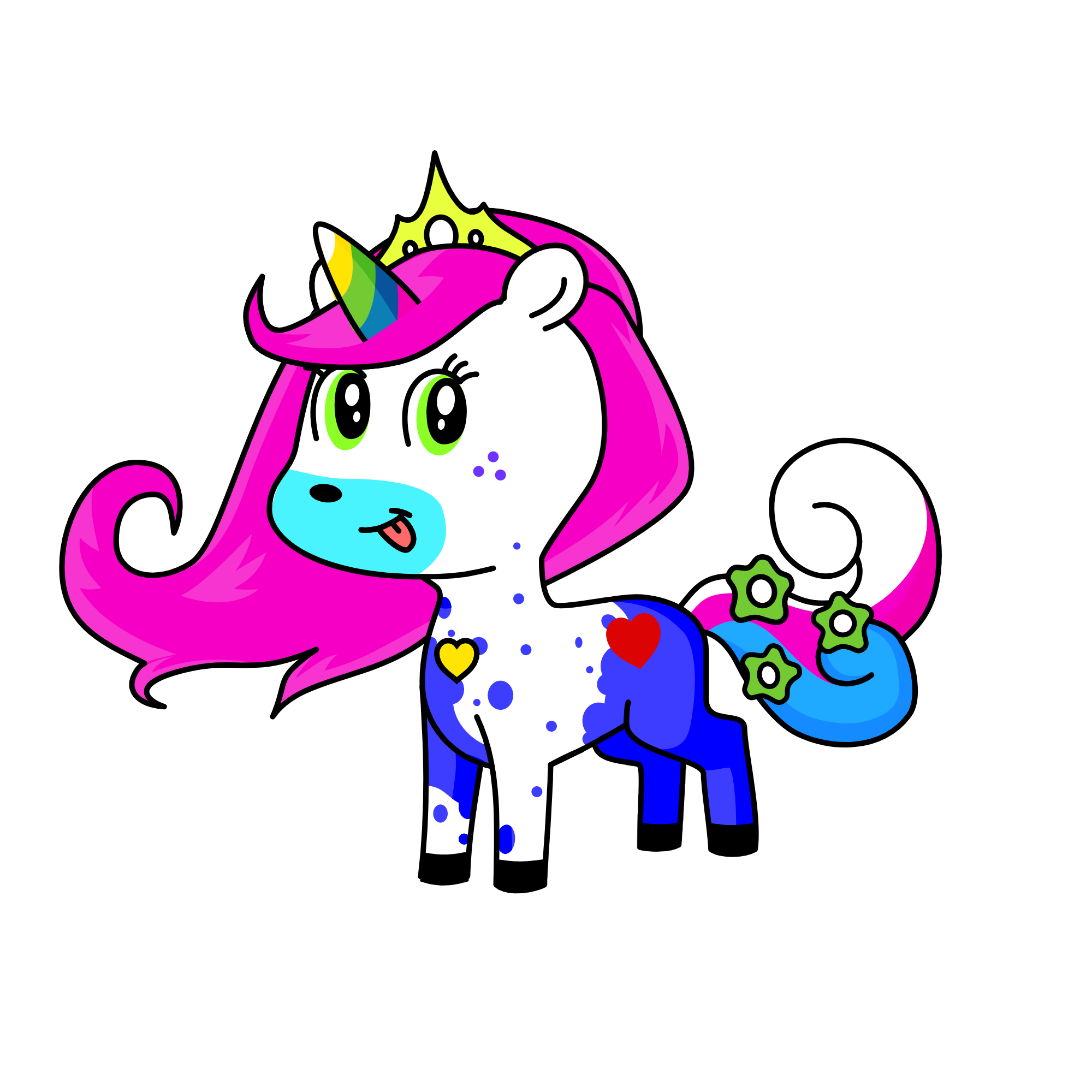 rose sparkles, the unicorn