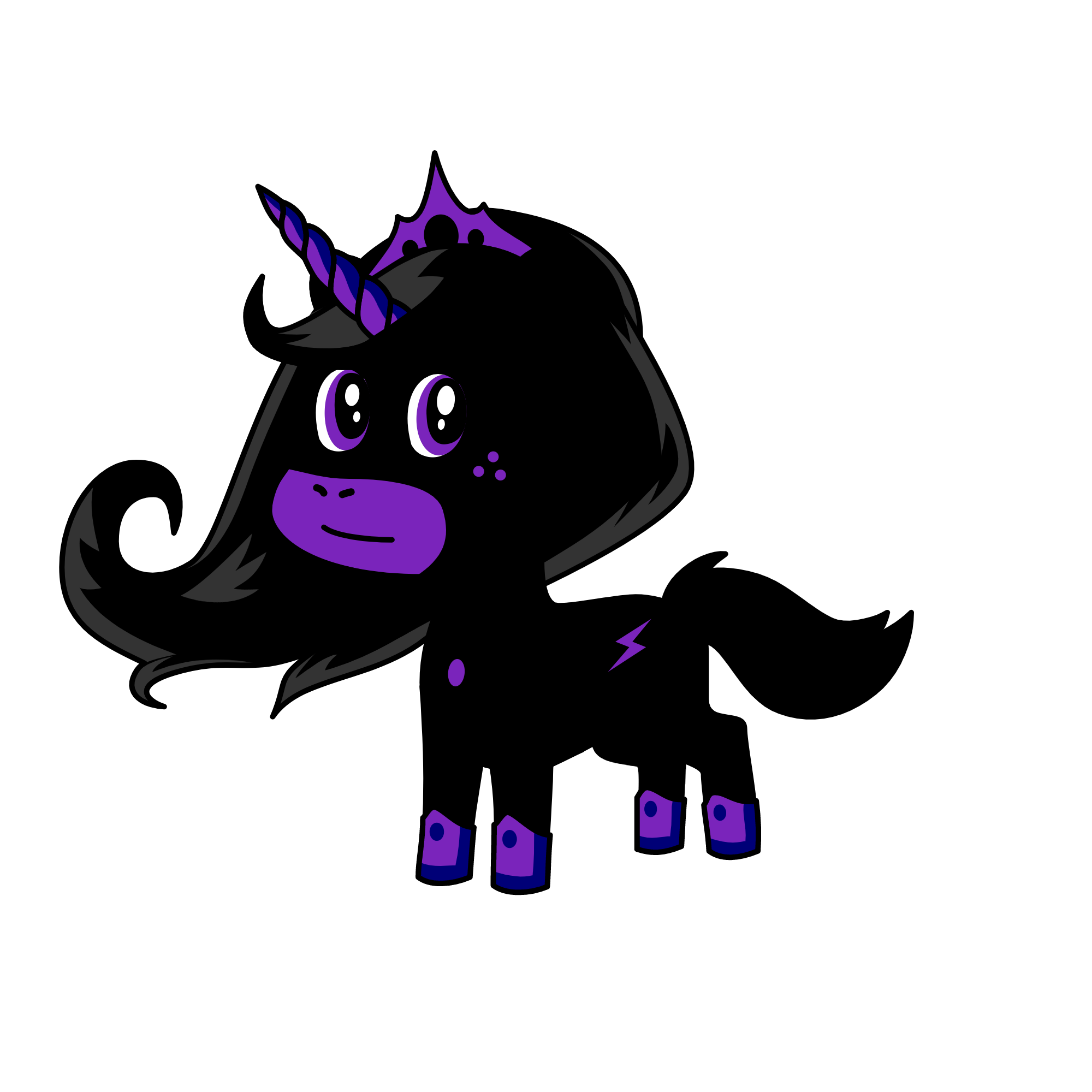 The Queen of Darkness, the unicorn