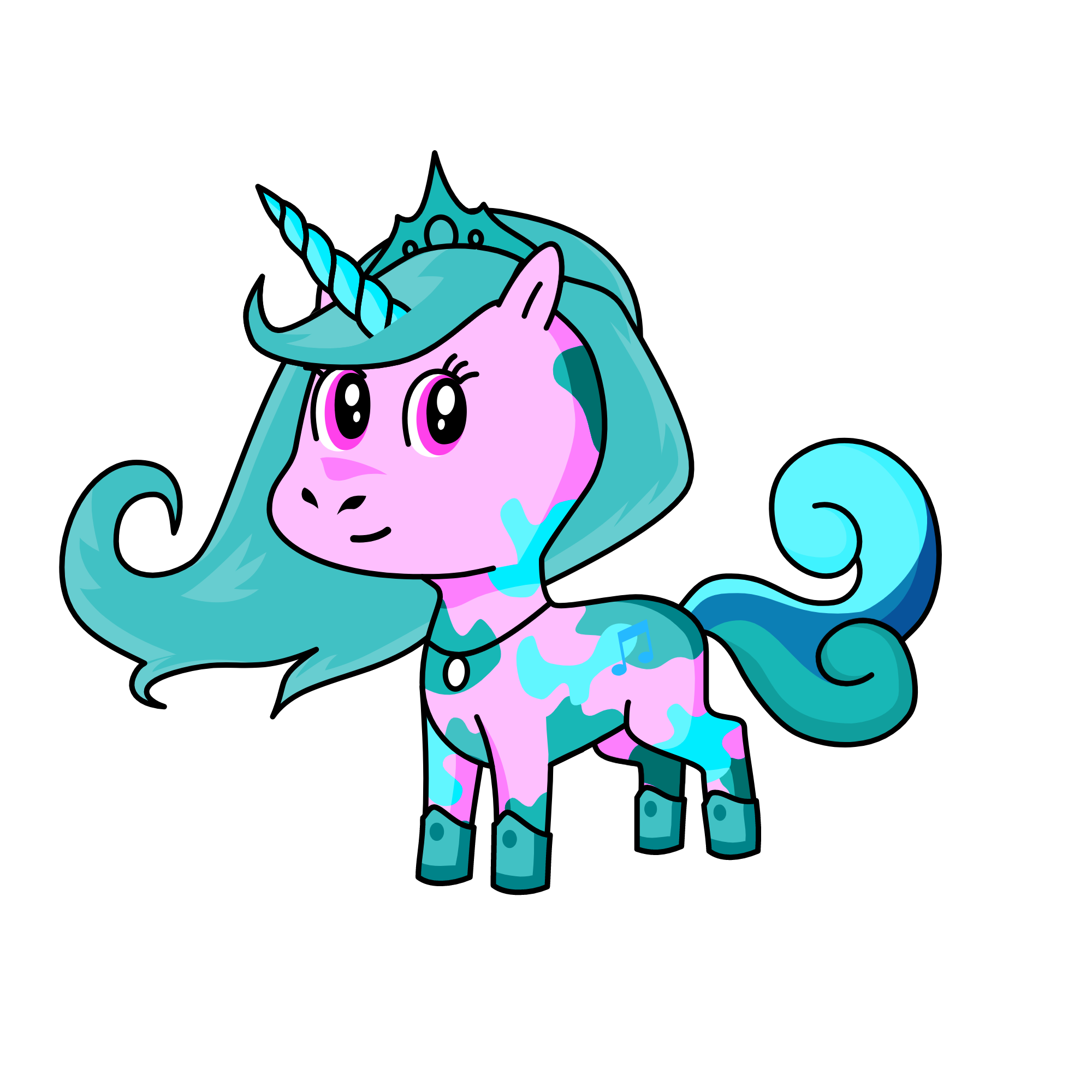 blue, the unicorn