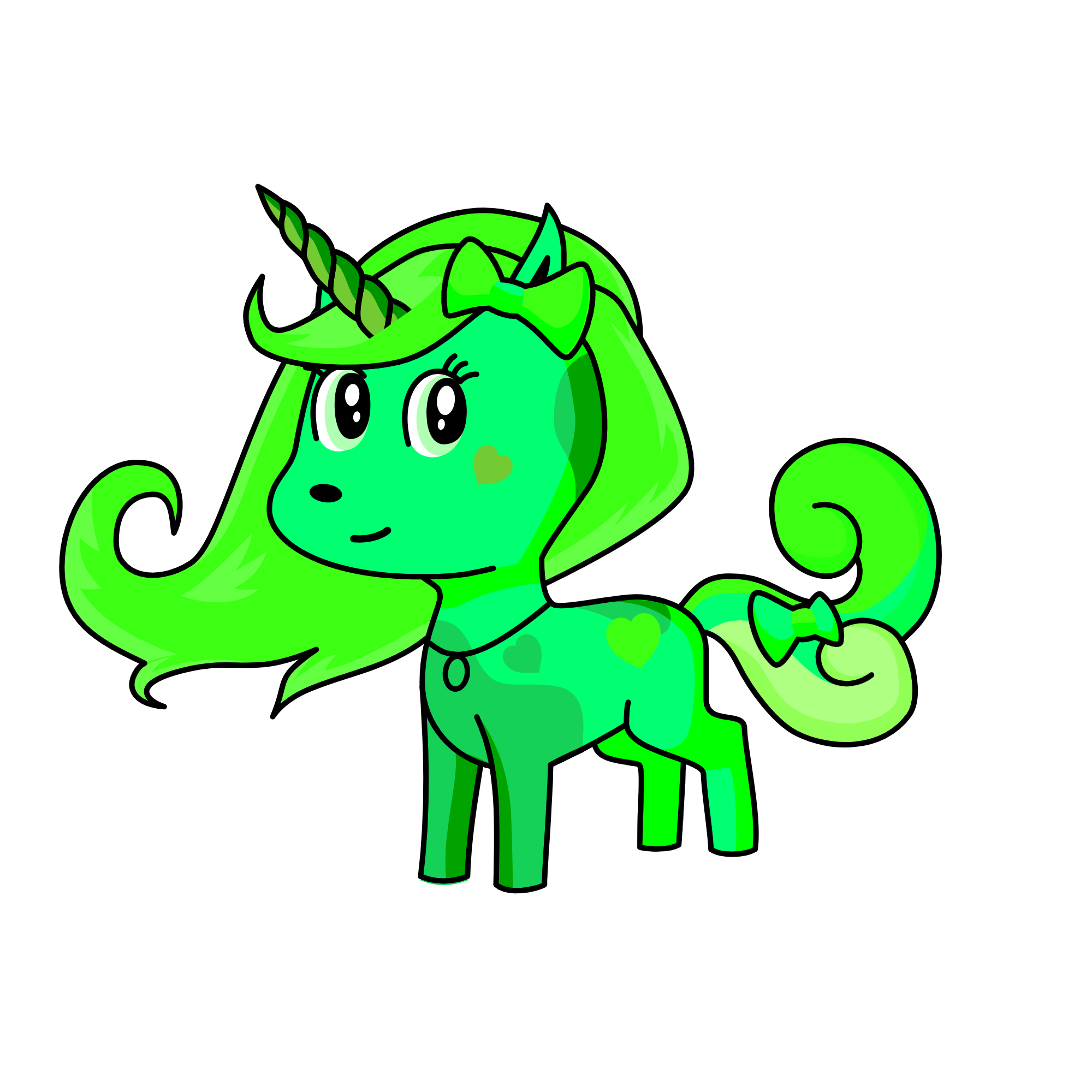Greenie, the unicorn