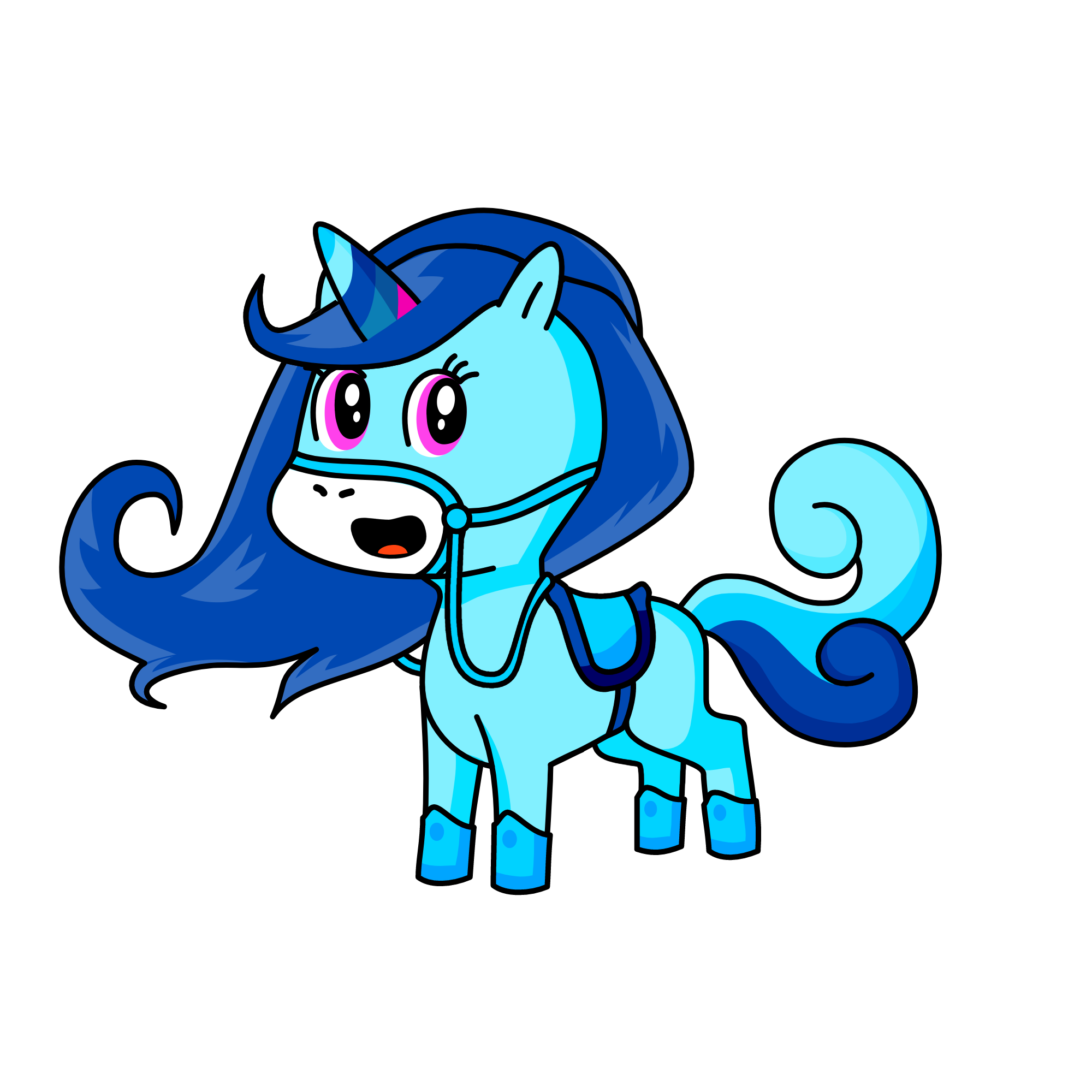 blue, the unicorn