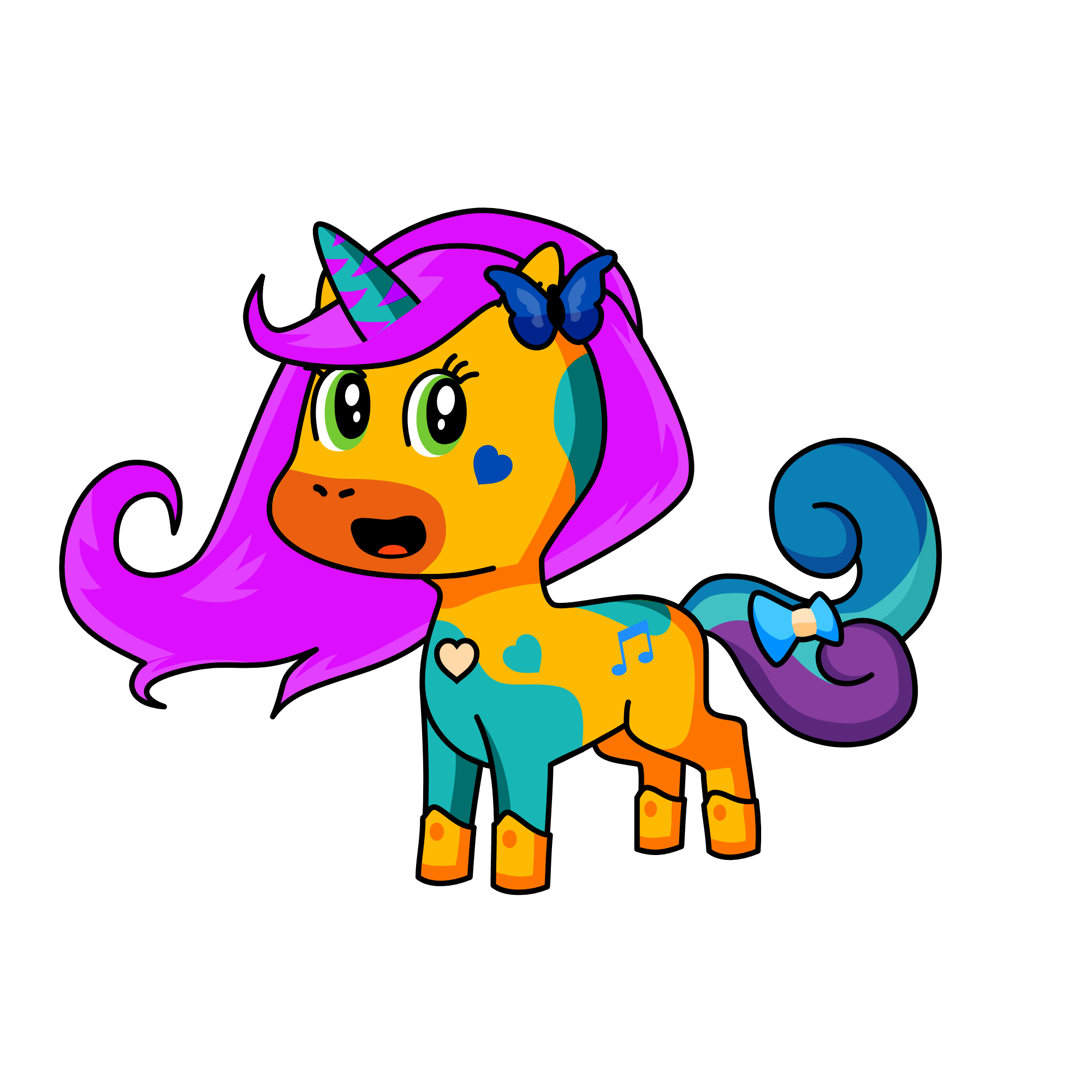sparkly unicorn, the unicorn
