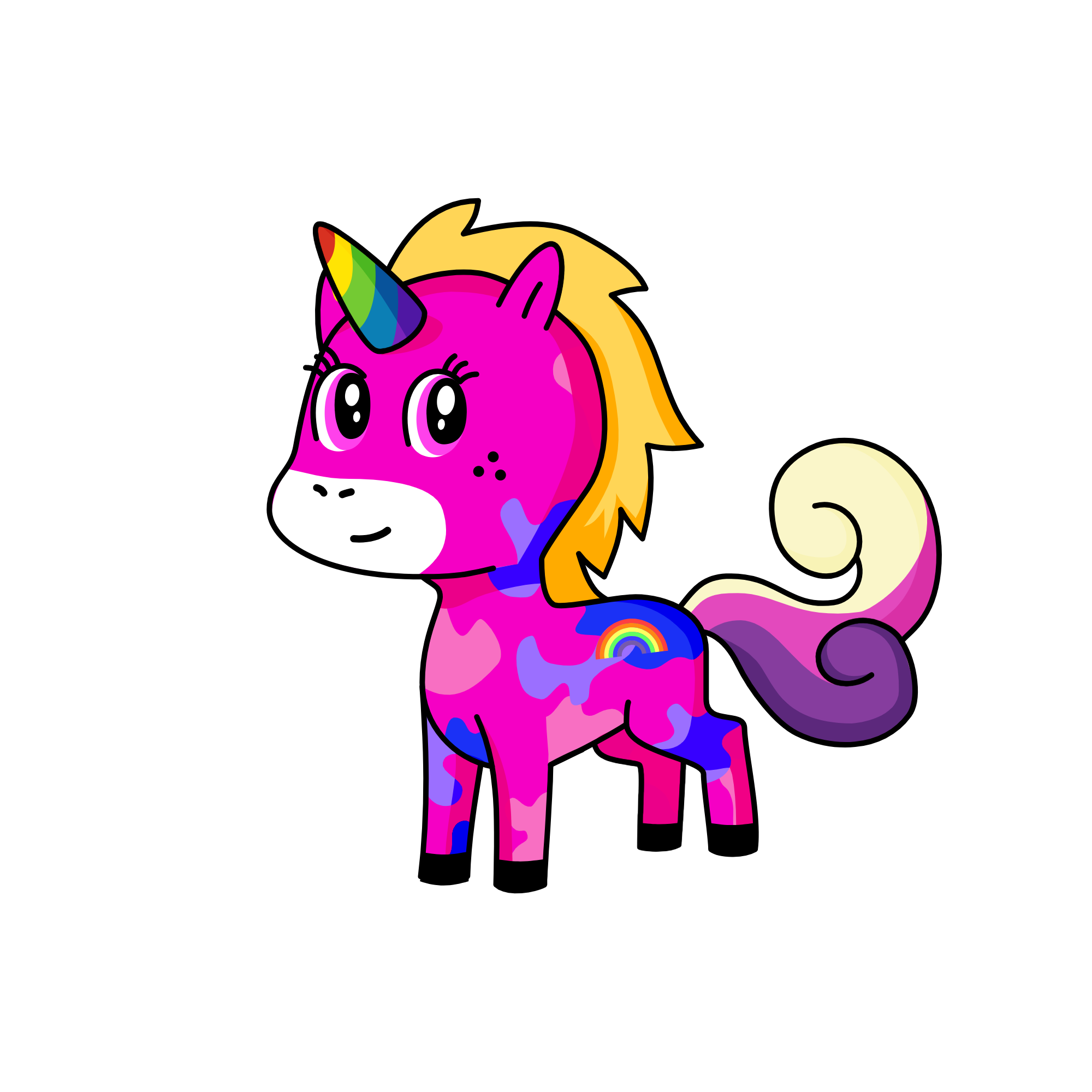 Rainbow unicorn, the unicorn