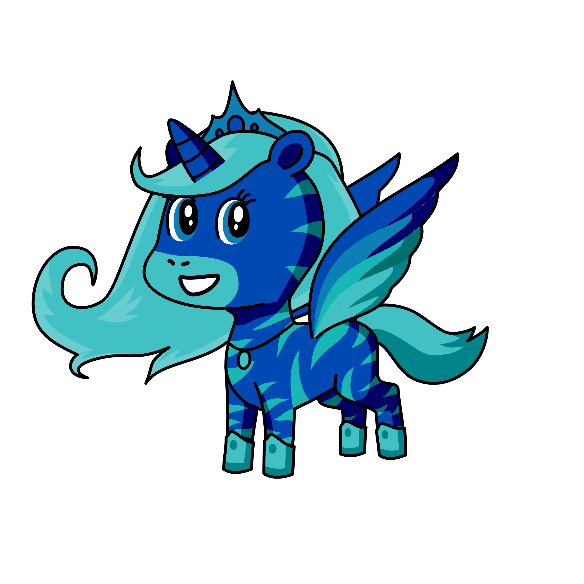 blue, the unicorn
