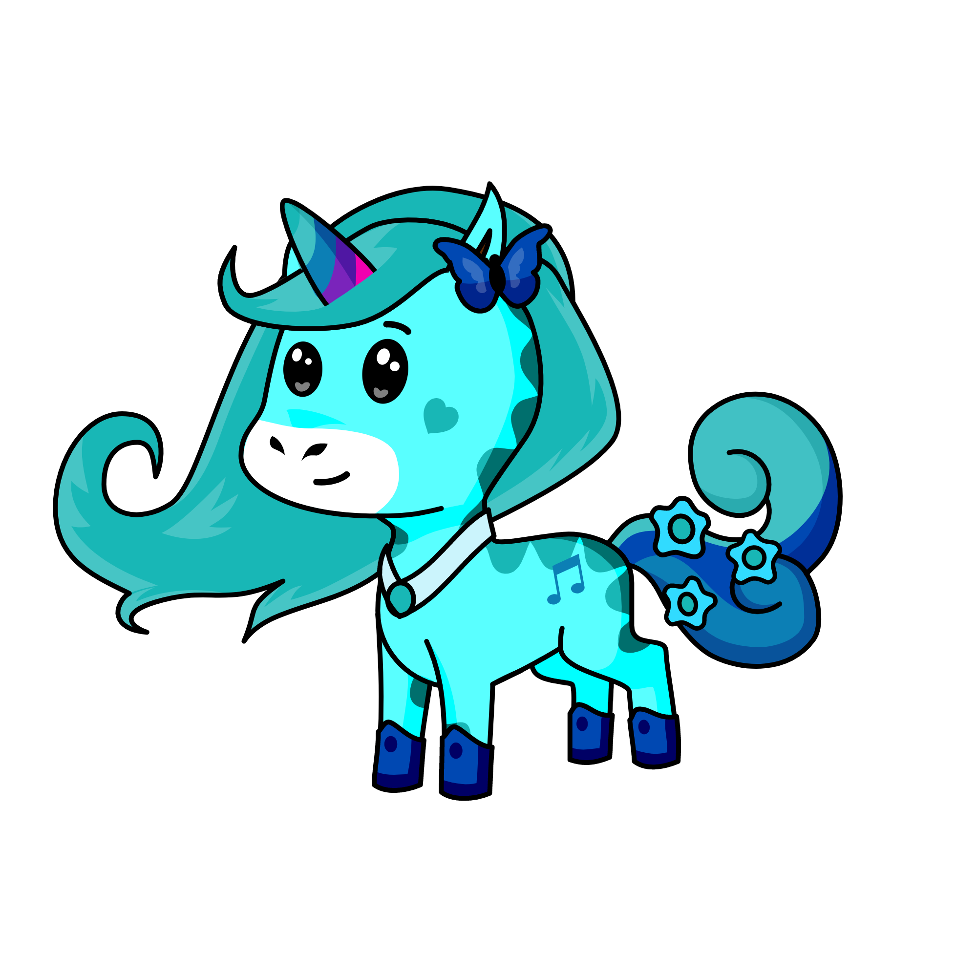 blue, the unicorn