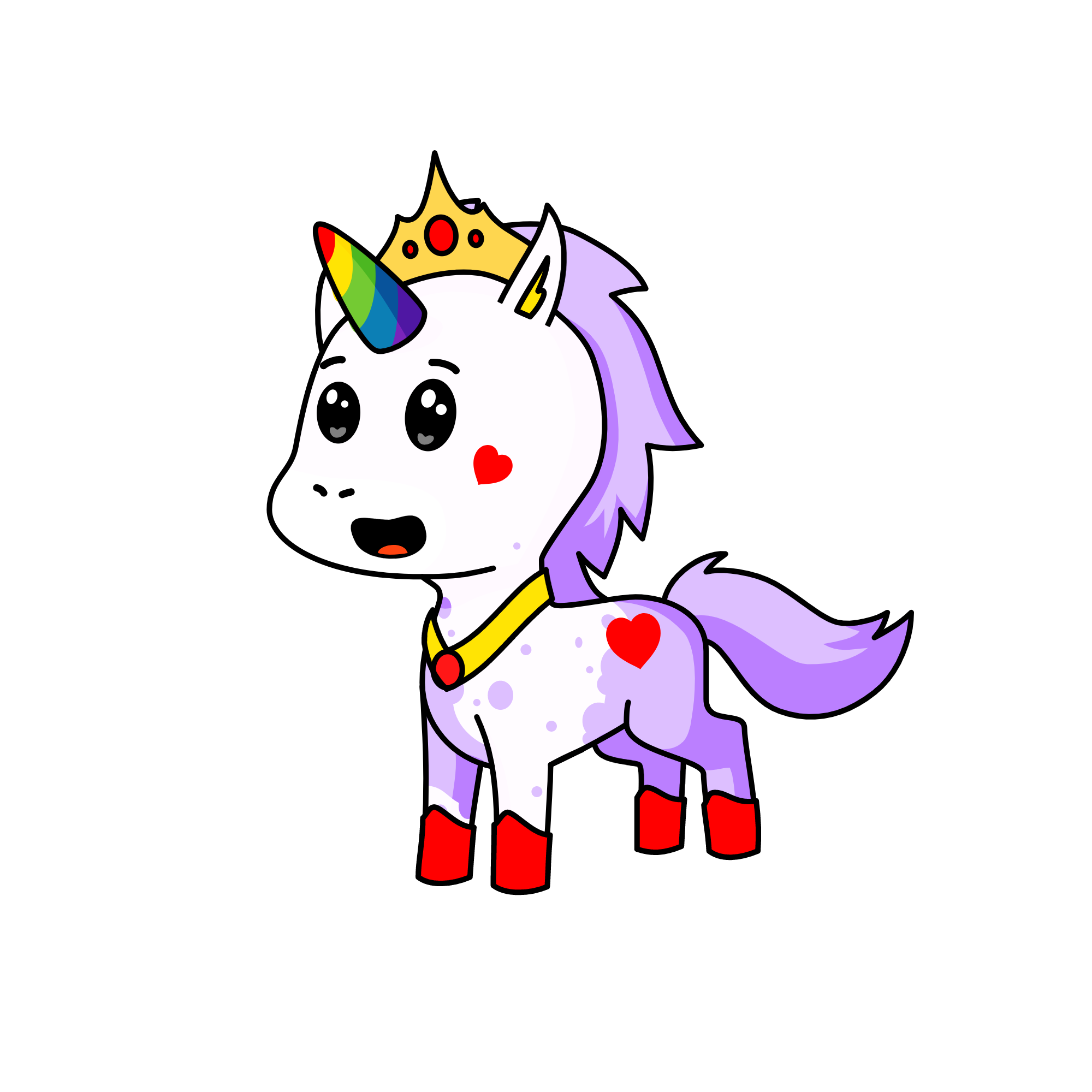 rainha Rainbow, the unicorn