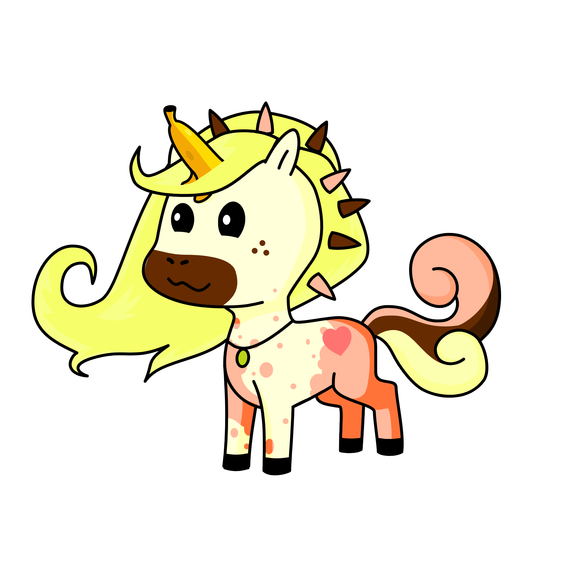 Banana Splitacorn, the unicorn