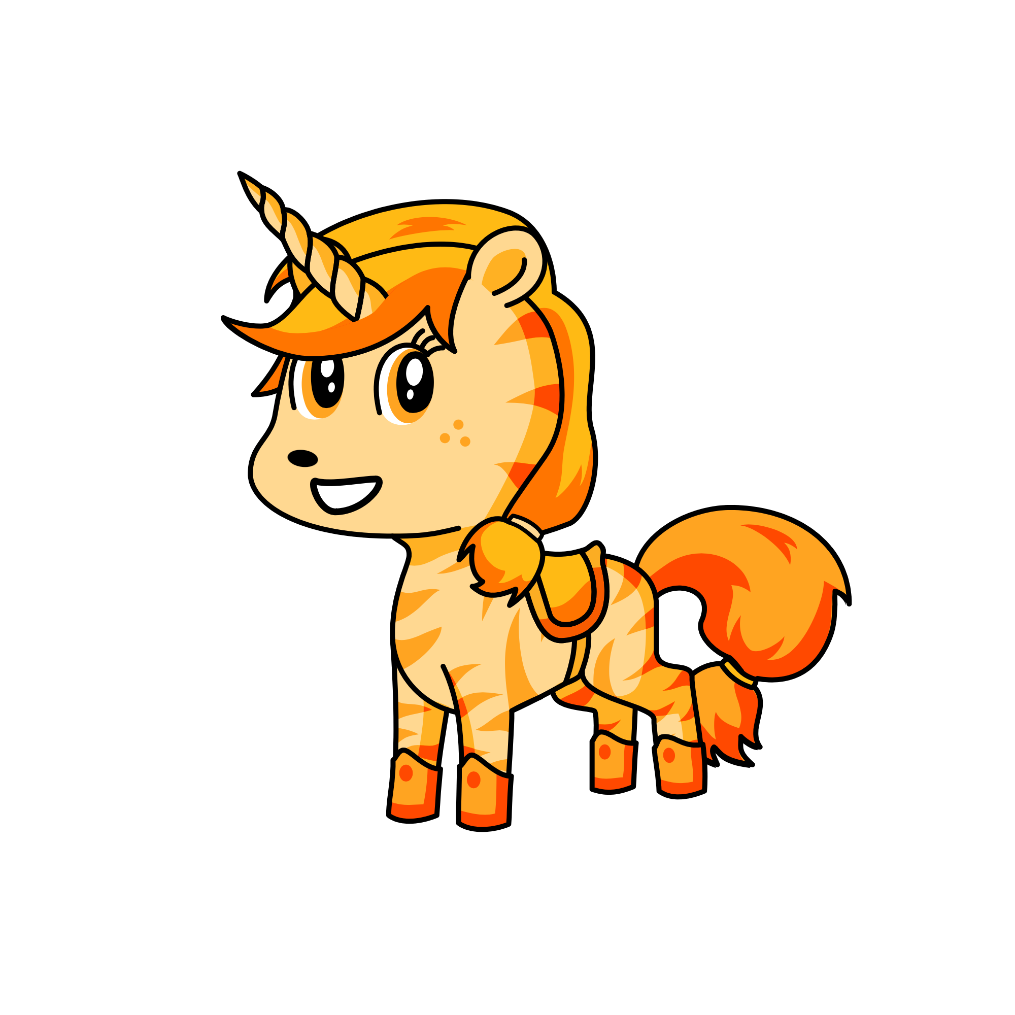 Orange, the unicorn