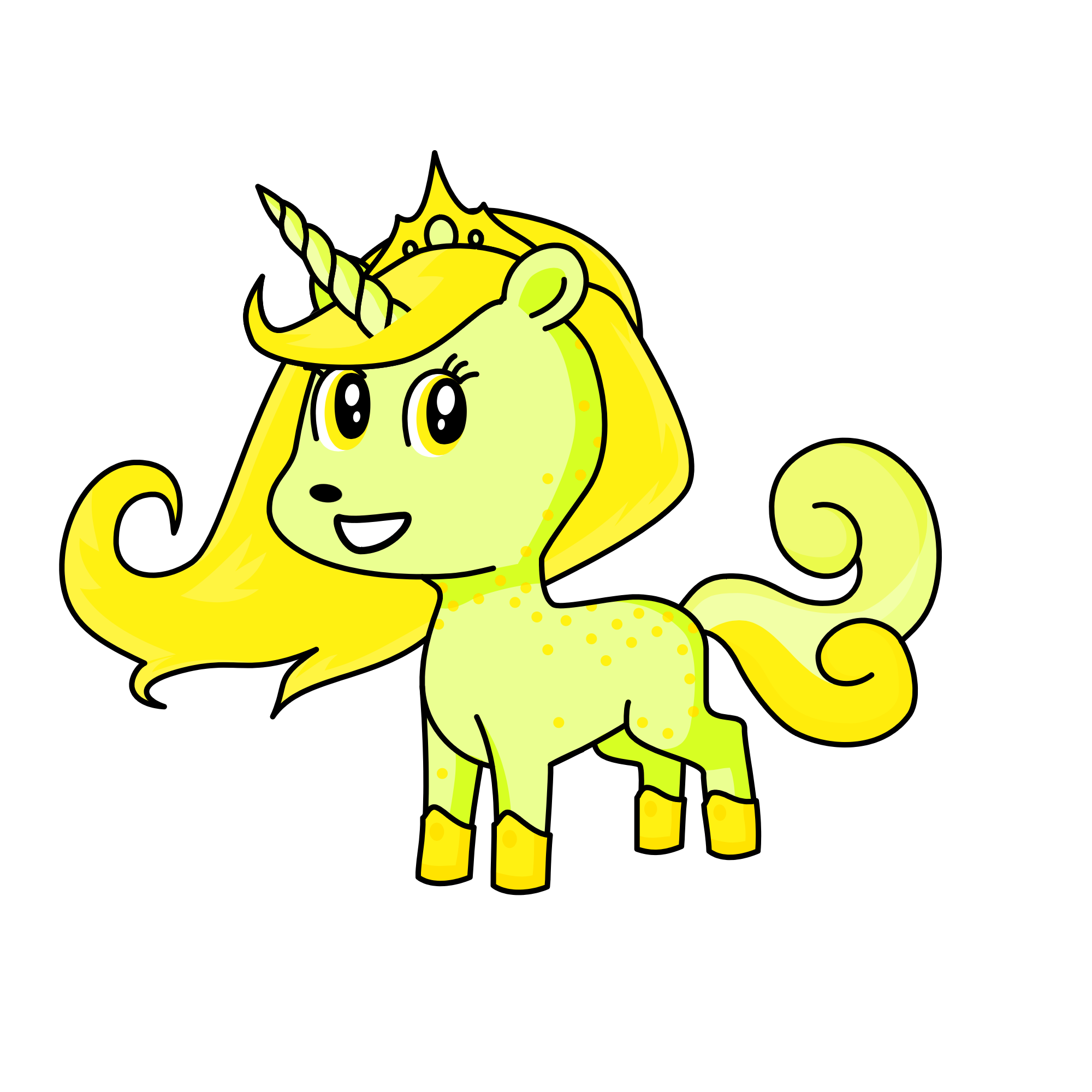 Yellow, the unicorn