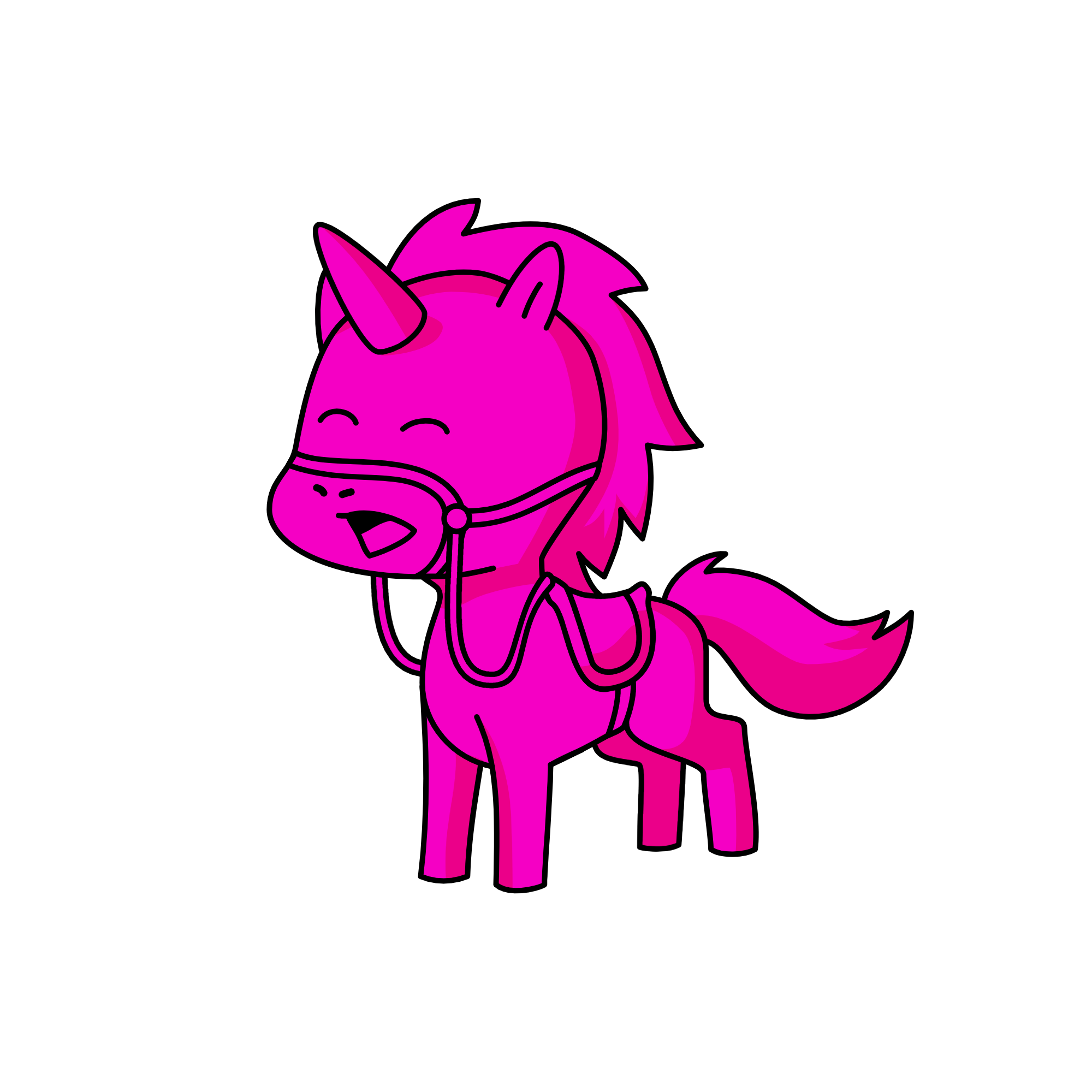 solid pink, the unicorn