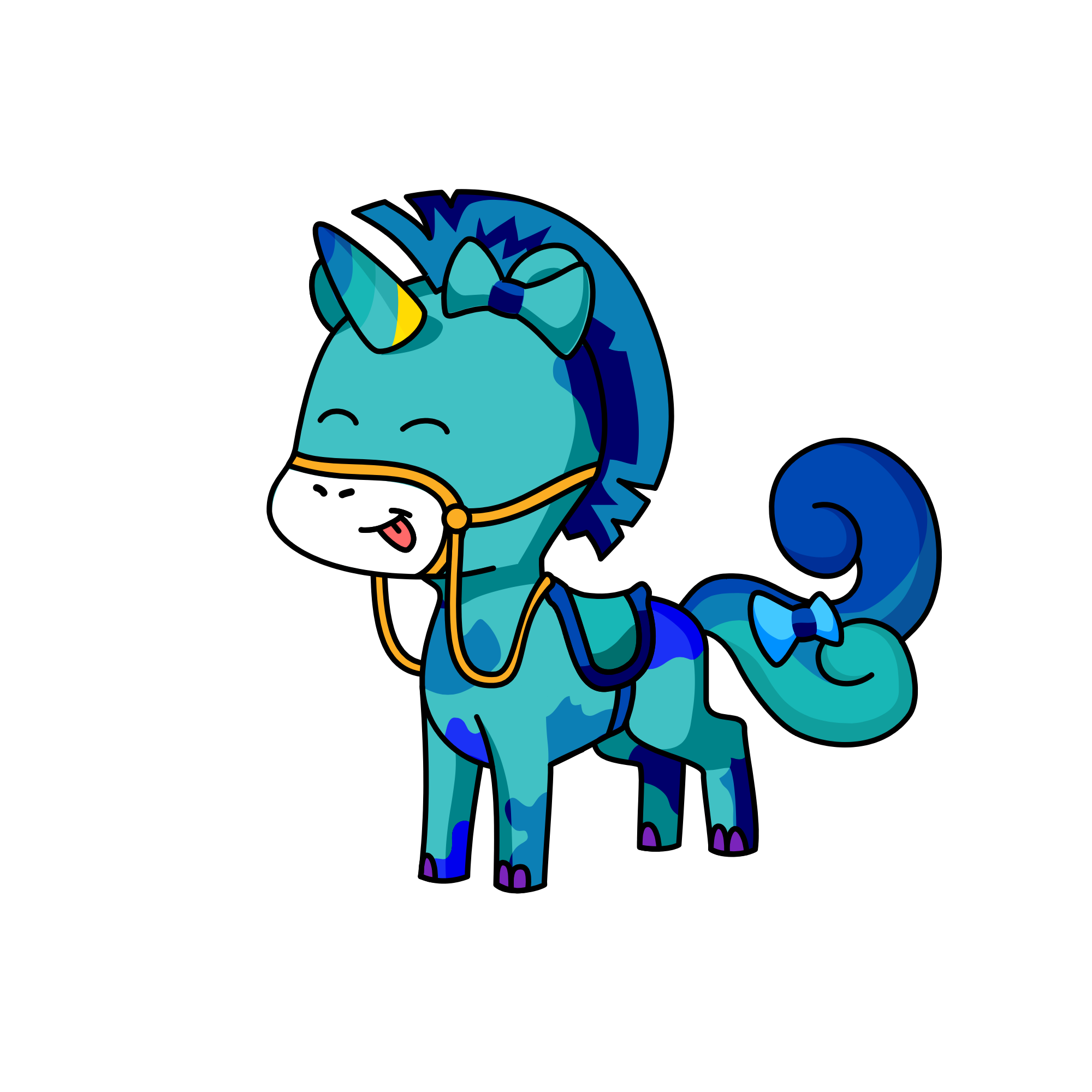Bluely, the unicorn