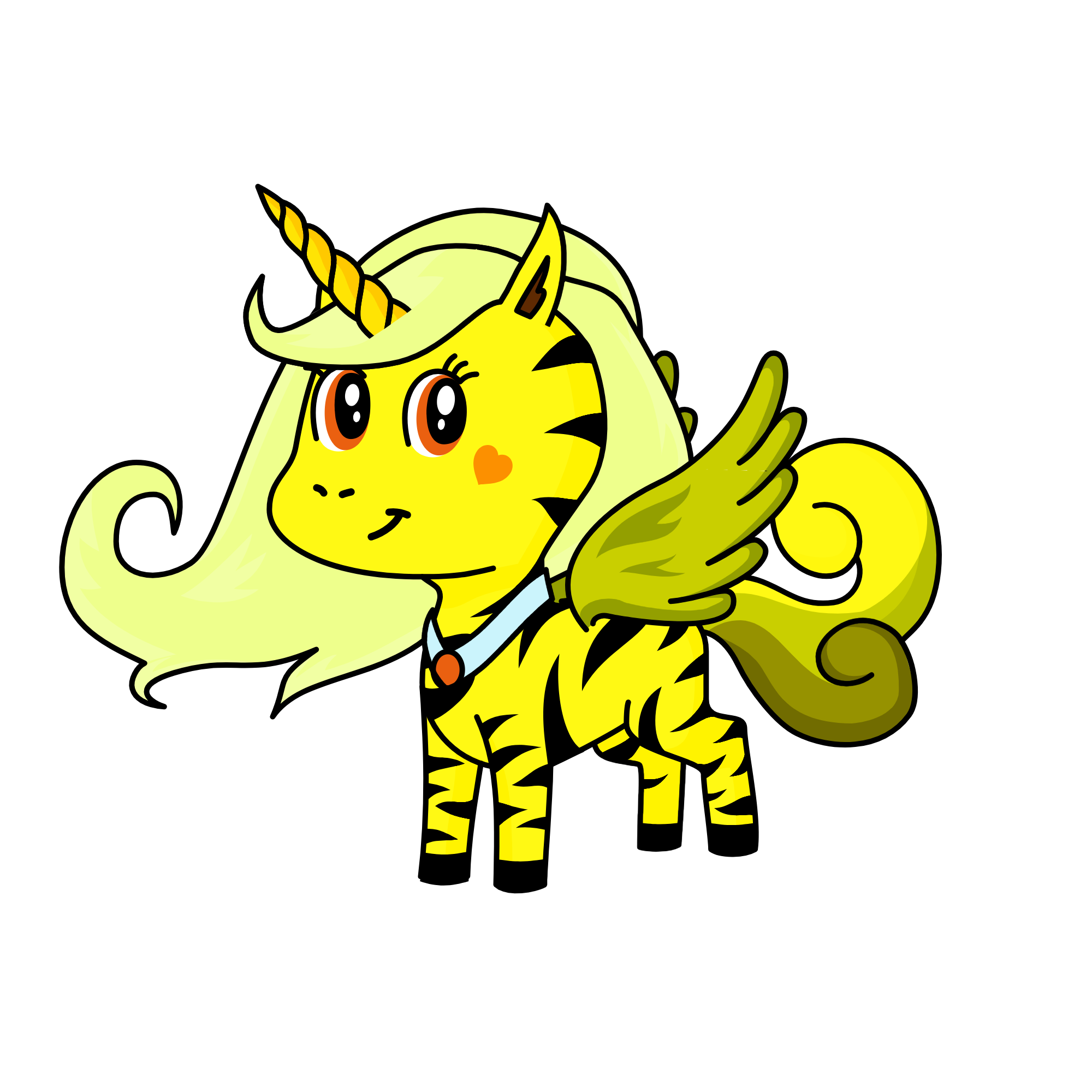 Majestic Yellow, the unicorn