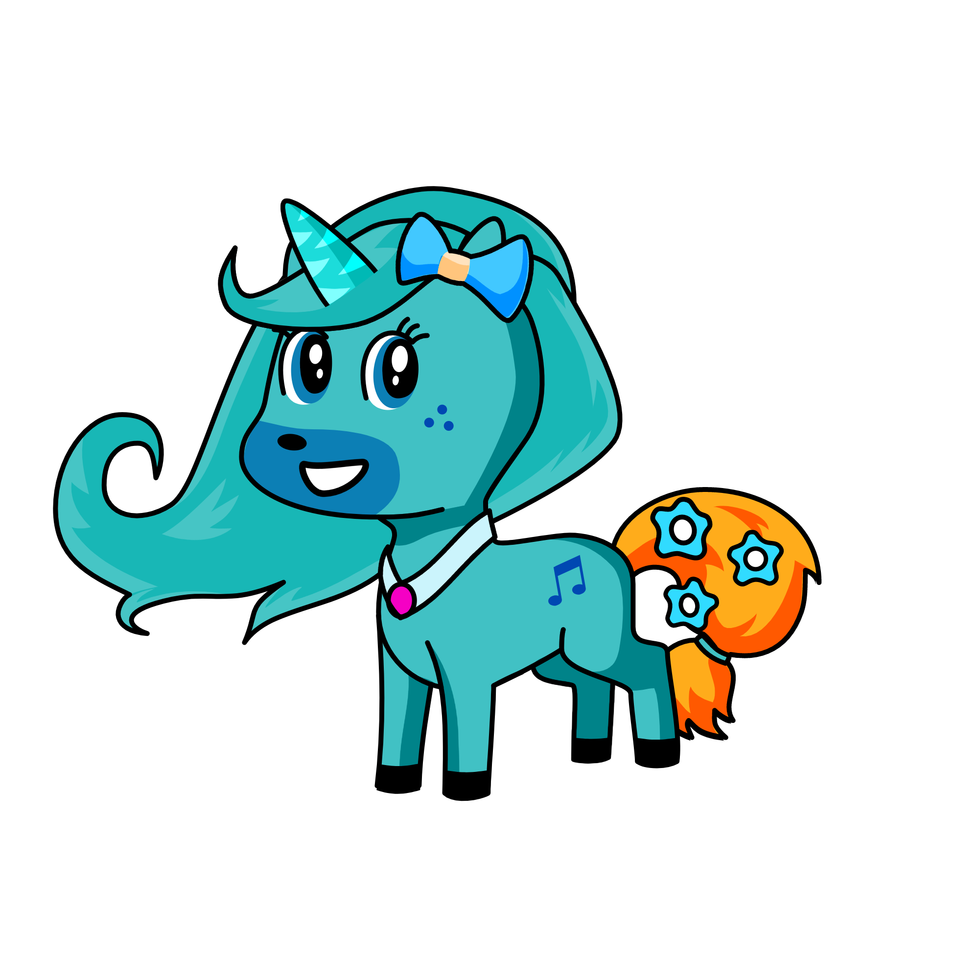 blue, the unicorn
