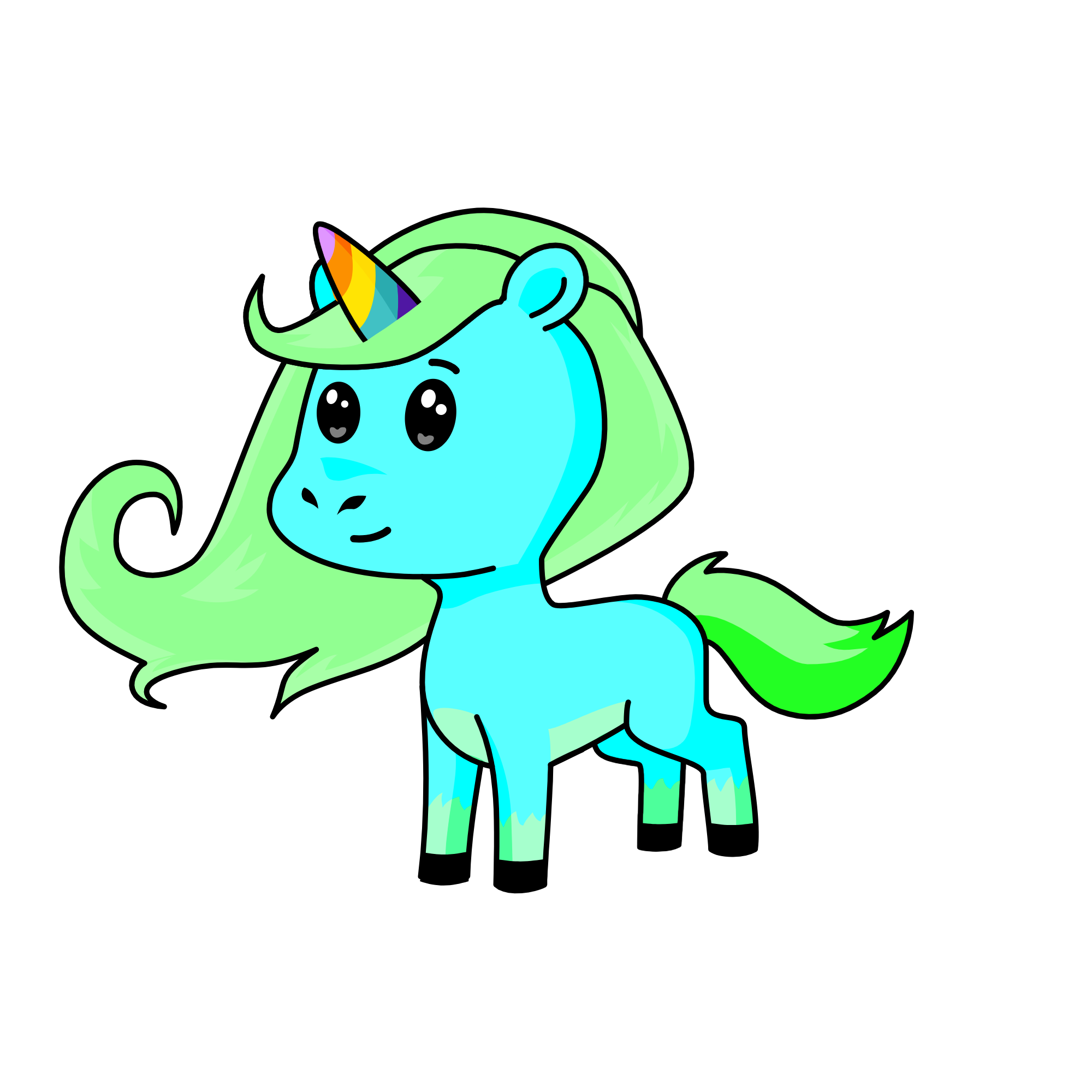 :D, the unicorn