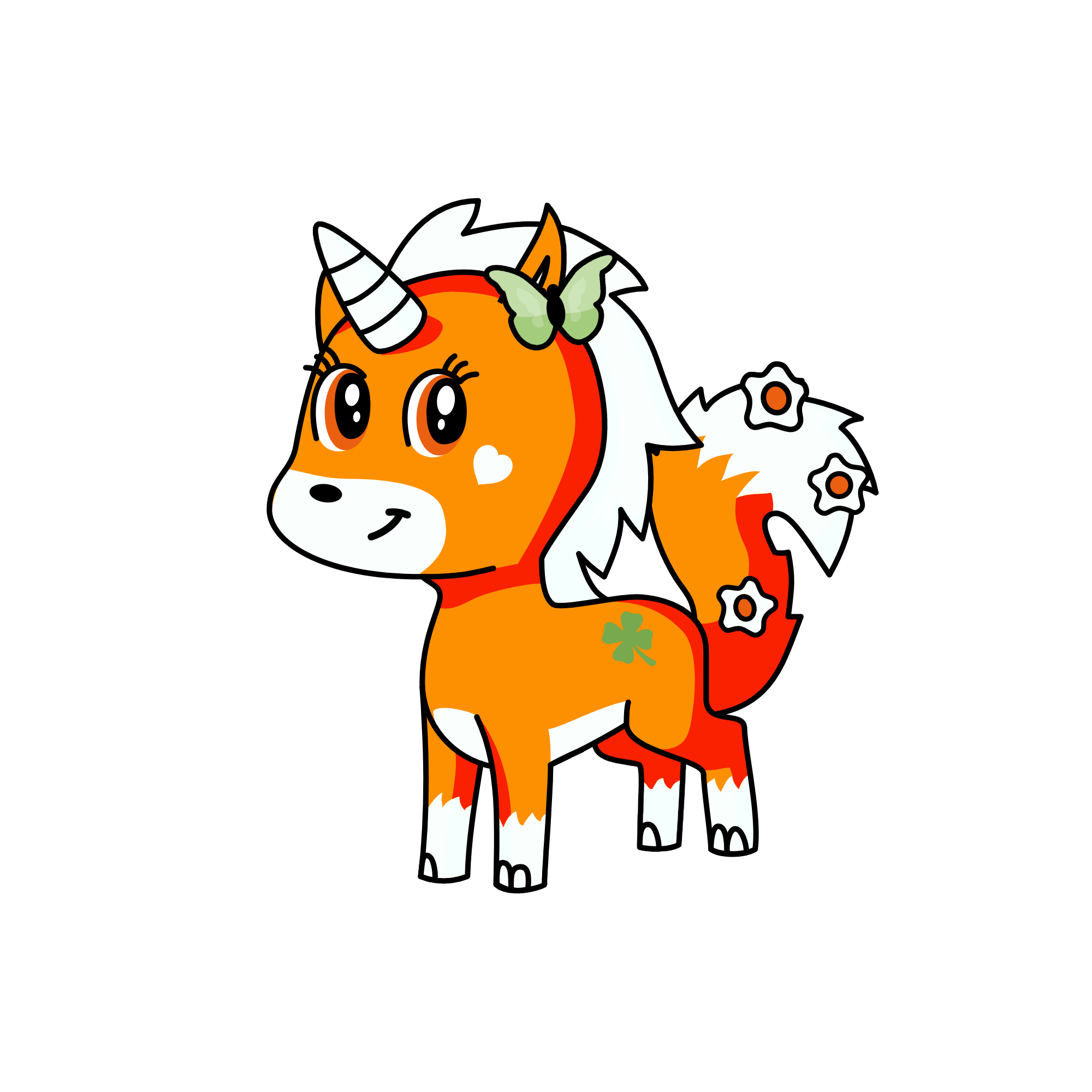 Foxy, Queen of foxes, the unicorn