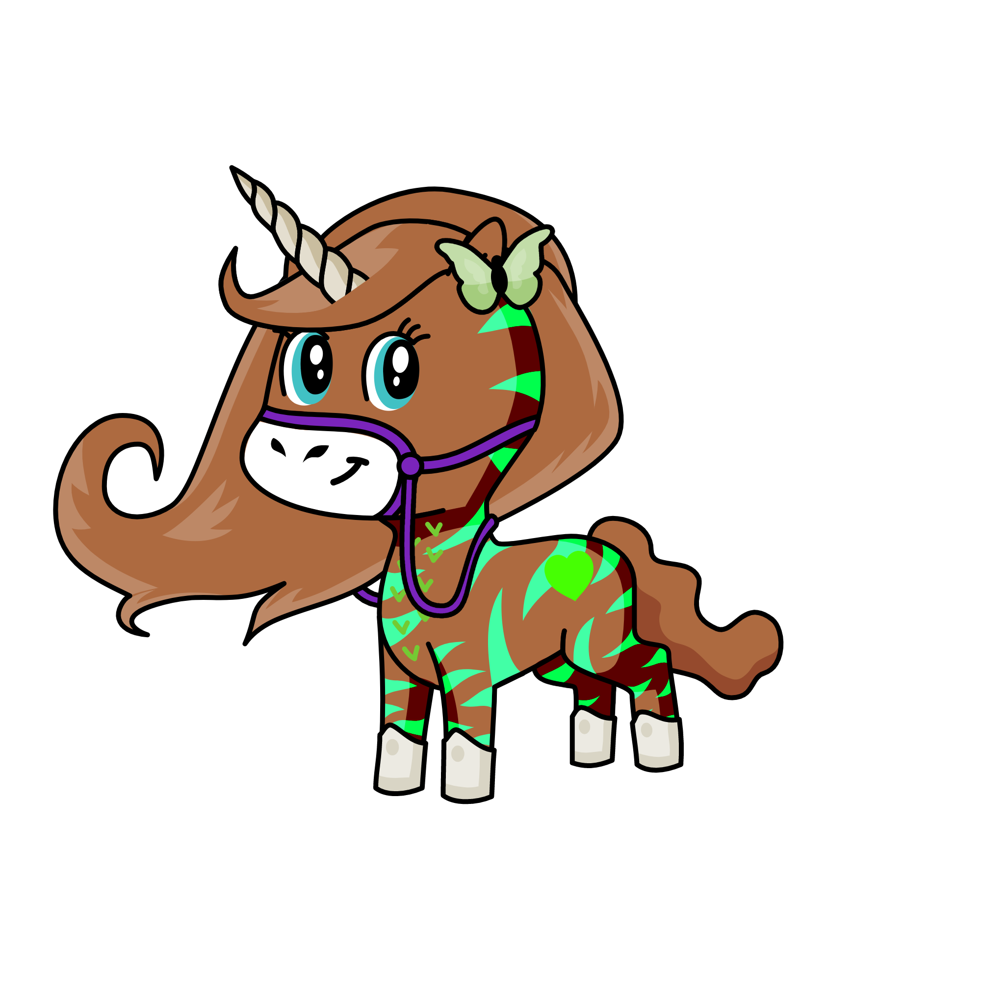 Greeny, the unicorn