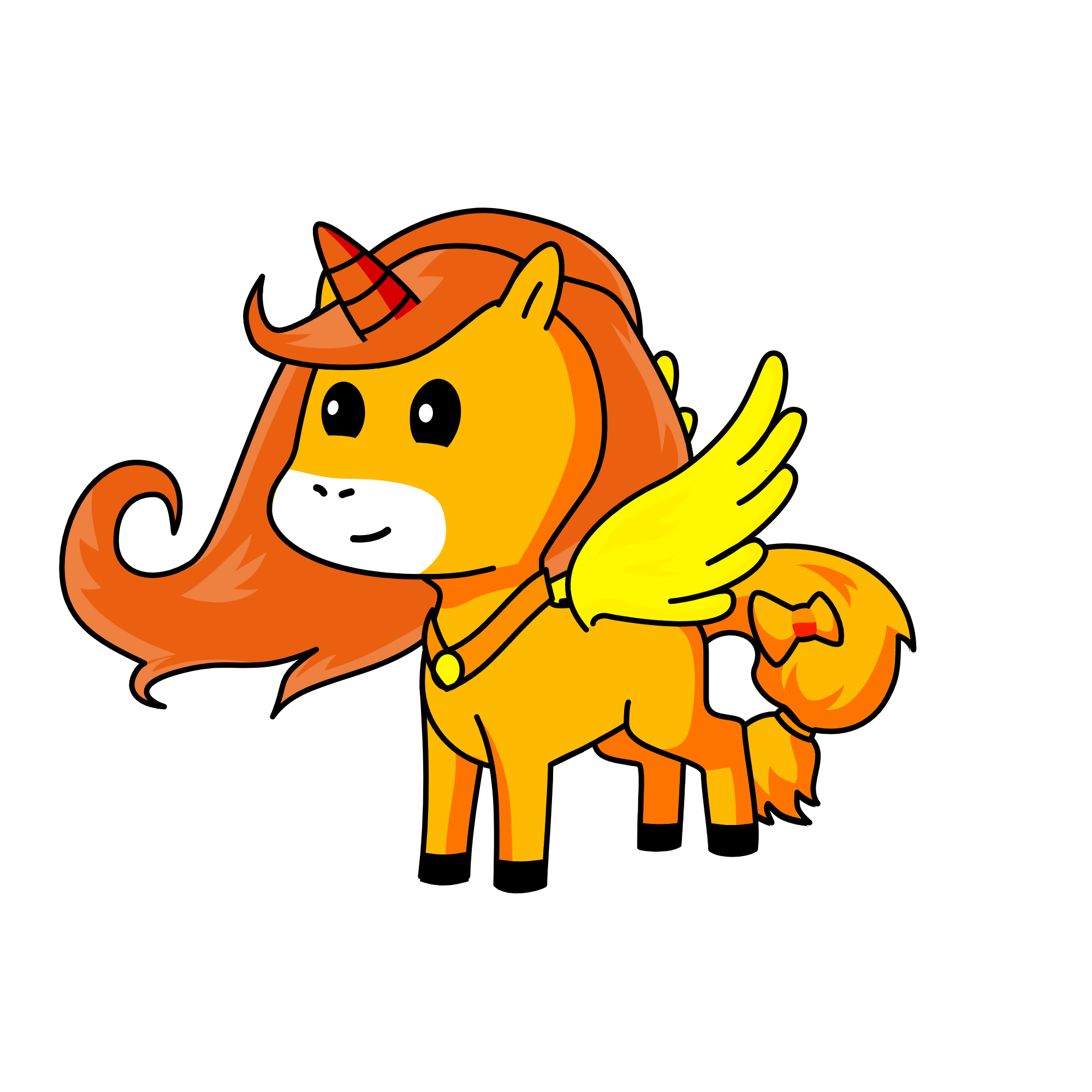 Orange, the unicorn