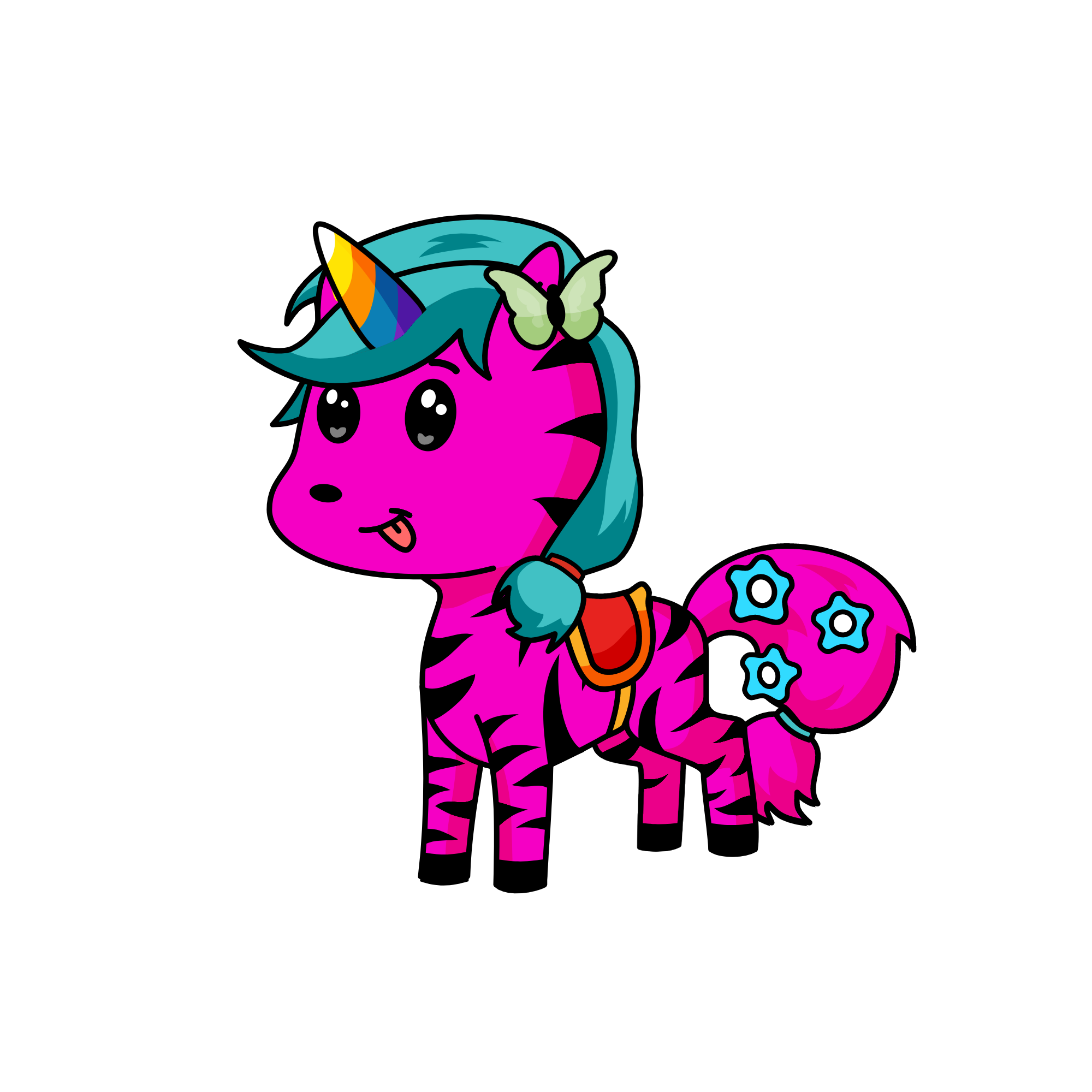 Rainbow puff, the unicorn