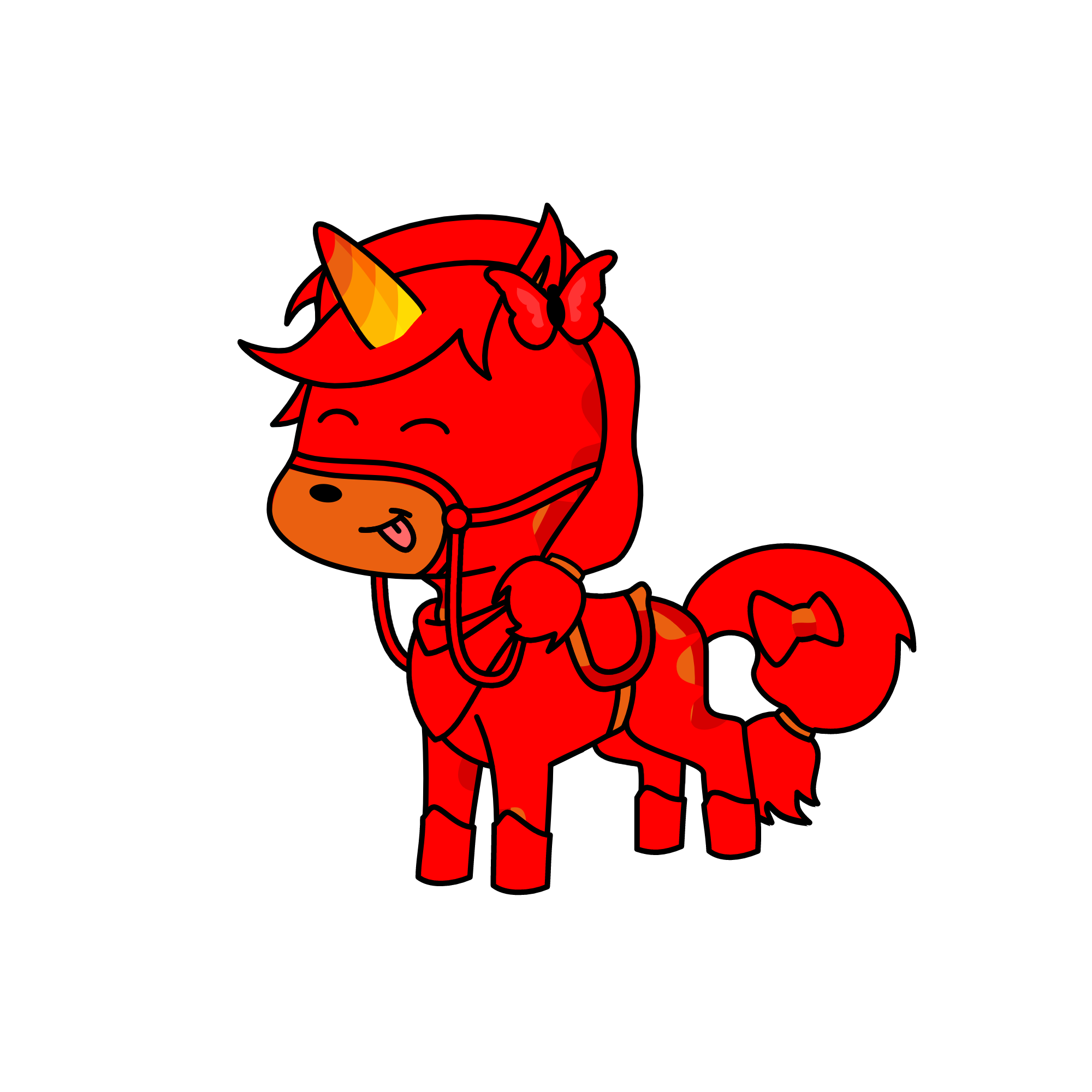 I just chose the last color and last thing, the unicorn